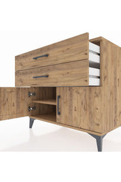 Kronos Şifonyer Tek Raflı 2 Çekmeceli 2 Kapaklı 88x59x80 - S69M026V9C