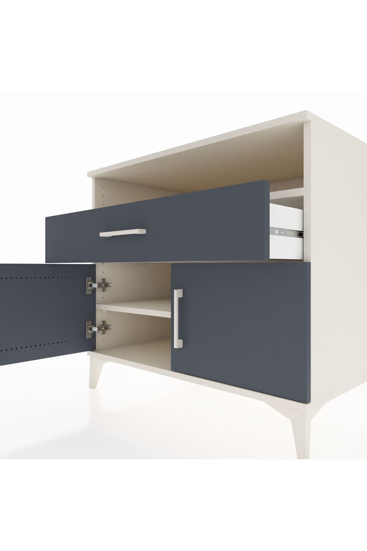 Kronos Şifonyer 2 Raflı Tek Çekmeceli 2 Kapaklı 88x59x80 - S69M027V2C