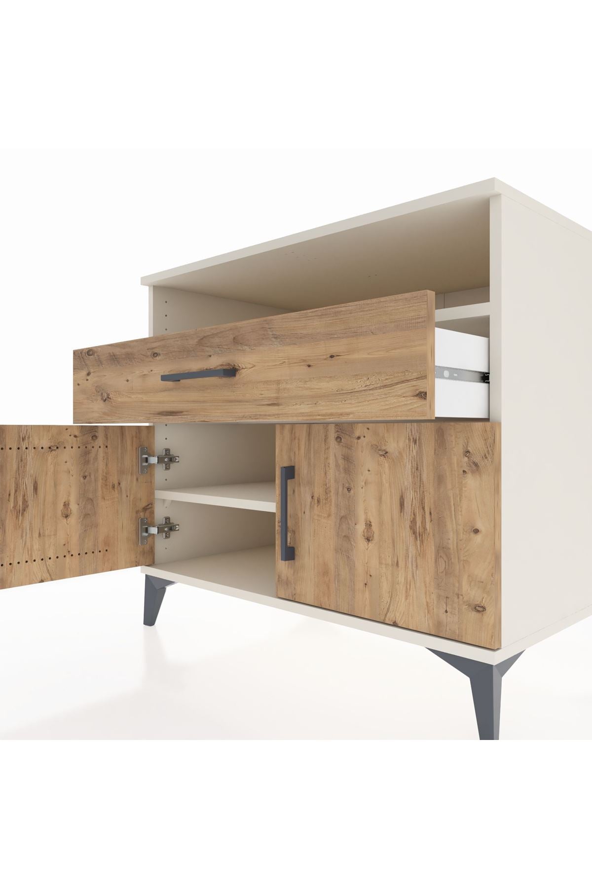 Kronos Şifonyer 2 Raflı Tek Çekmeceli 2 Kapaklı 88x59x80 - S69M027V3C