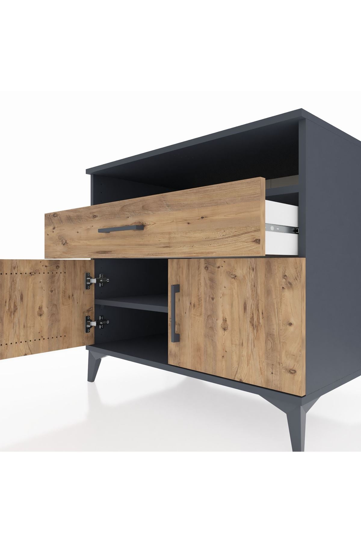 Kronos Şifonyer 2 Raflı Tek Çekmeceli 2 Kapaklı 88x59x80 - S69M027V6C