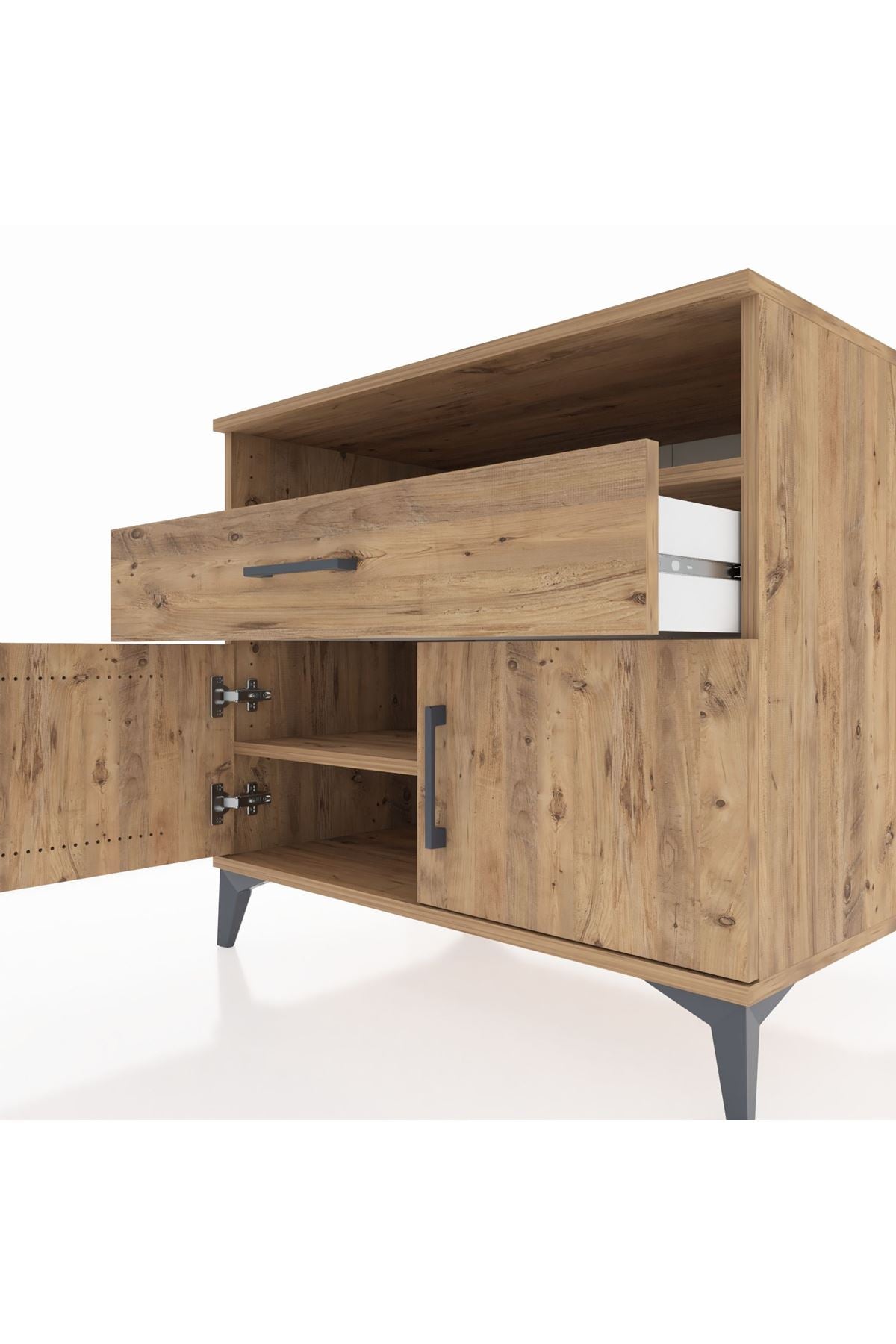 Kronos Şifonyer 2 Raflı Tek Çekmeceli 2 Kapaklı 88x59x80 - S69M027V9C