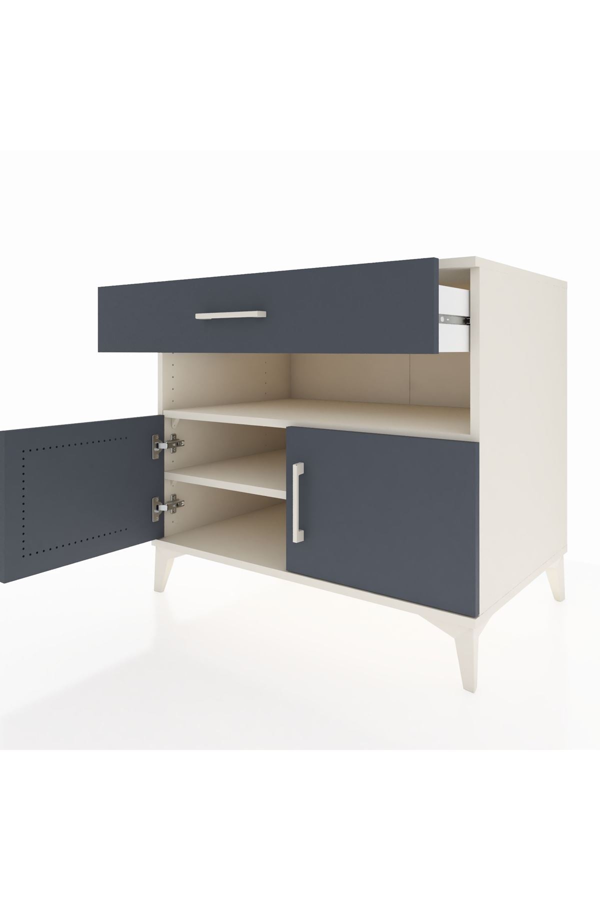 Kronos Şifonyer 2 Raflı Tek Çekmeceli 2 Kapaklı 88x59x80 - S69M028V2C