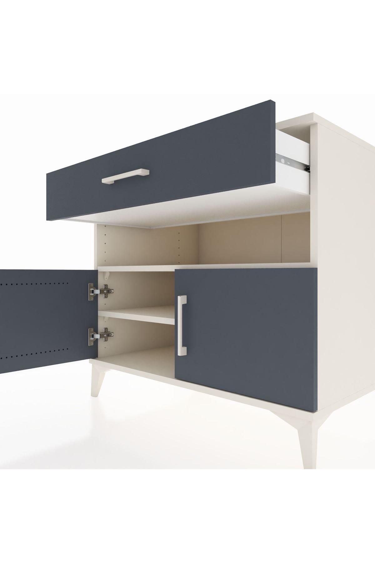 Kronos Şifonyer 2 Raflı Tek Çekmeceli 2 Kapaklı 88x59x80 - S69M028V2C