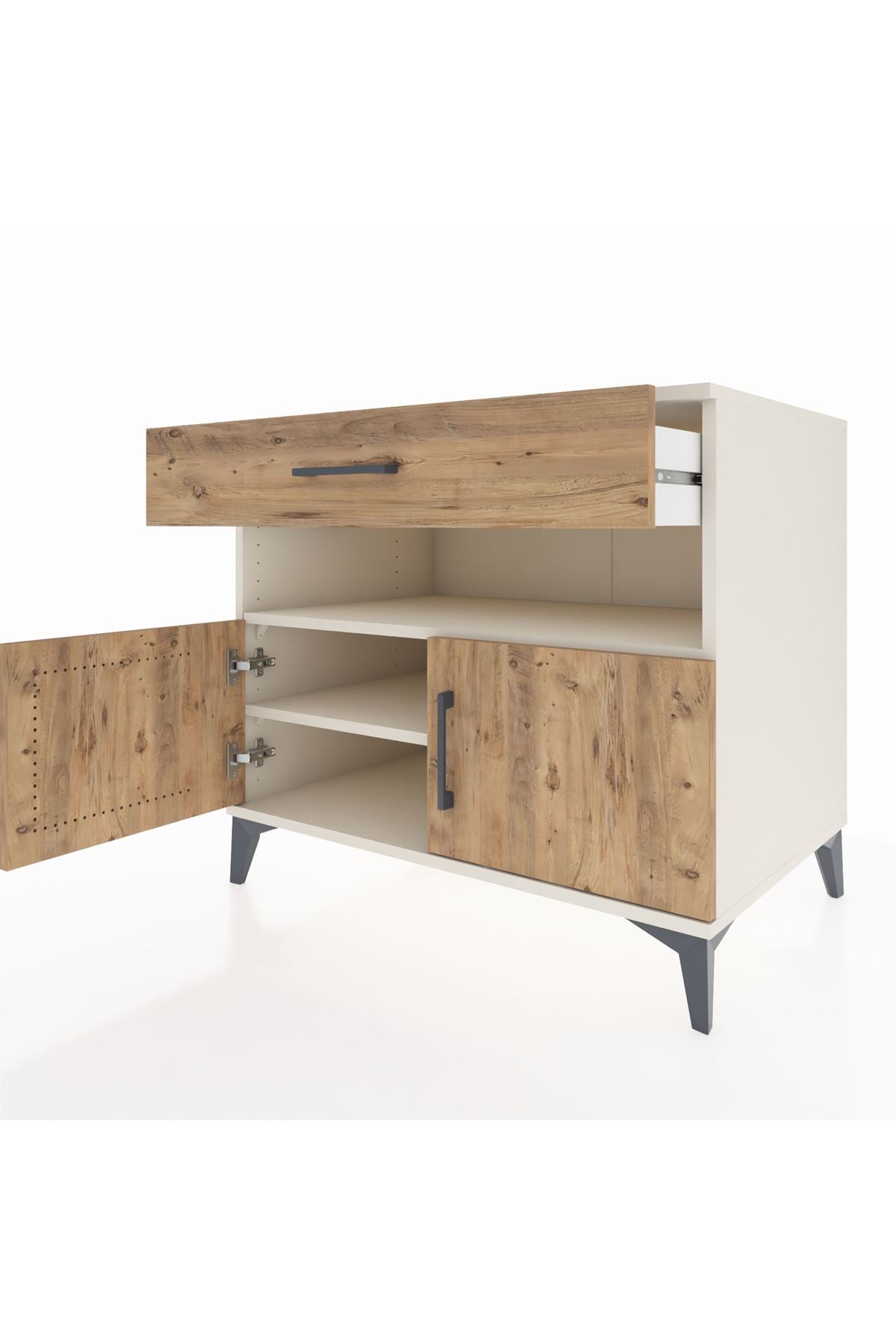 Kronos Şifonyer 2 Raflı Tek Çekmeceli 2 Kapaklı 88x59x80 - S69M028V3C