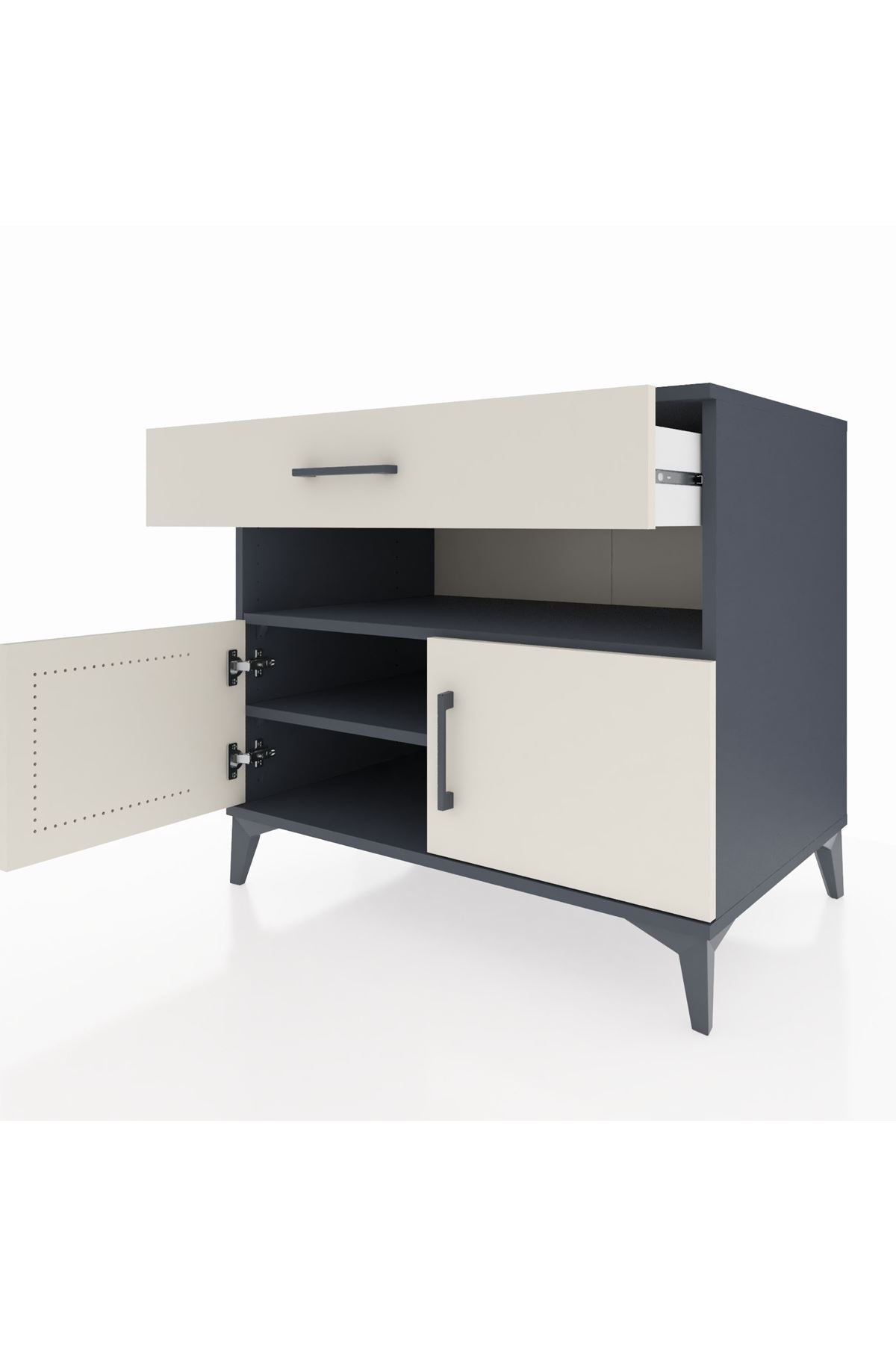 Kronos Şifonyer 2 Raflı Tek Çekmeceli 2 Kapaklı 88x59x80 - S69M028V4C