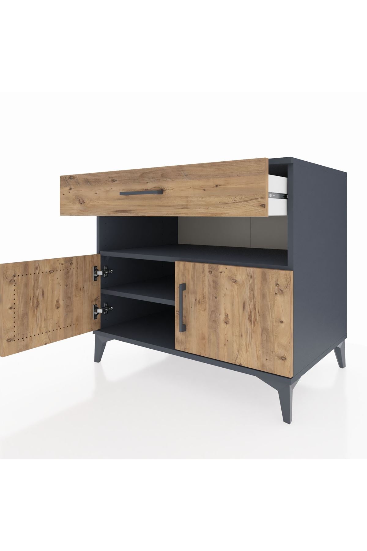 Kronos Şifonyer 2 Raflı Tek Çekmeceli 2 Kapaklı 88x59x80 - S69M028V6C