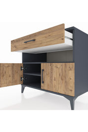 Kronos Şifonyer 2 Raflı Tek Çekmeceli 2 Kapaklı 88x59x80 - S69M028V6C