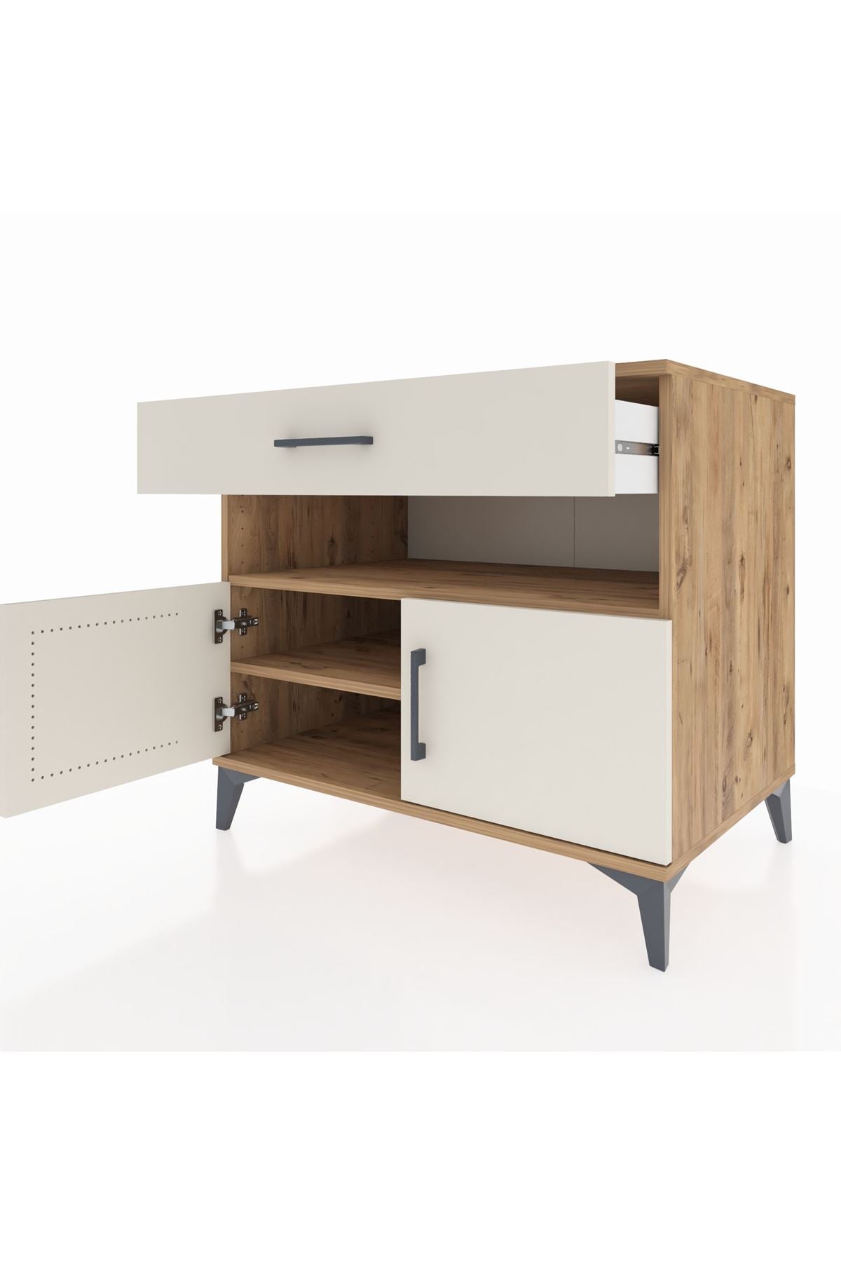 Kronos Şifonyer 2 Raflı Tek Çekmeceli 2 Kapaklı 88x59x80 - S69M028V7C