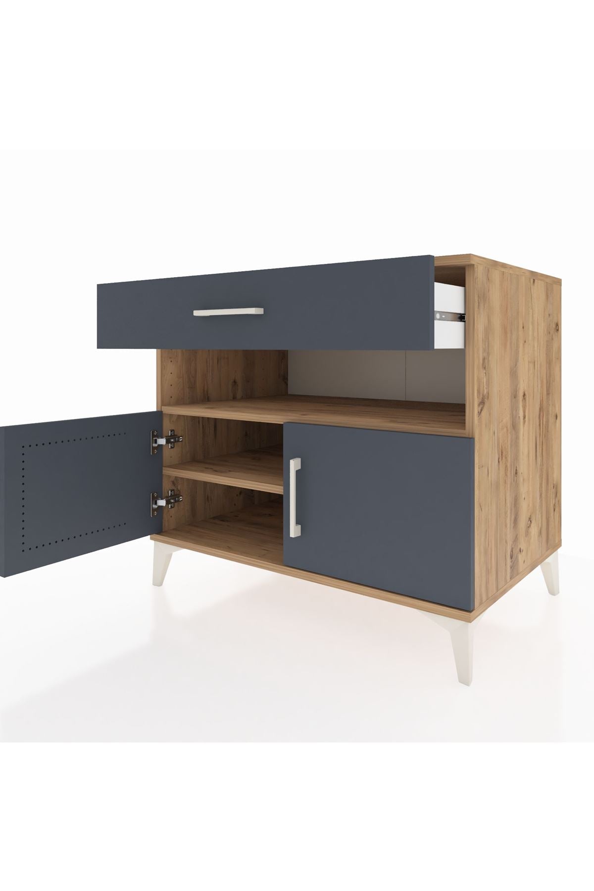 Kronos Şifonyer 2 Raflı Tek Çekmeceli 2 Kapaklı 88x59x80 - S69M028V8C