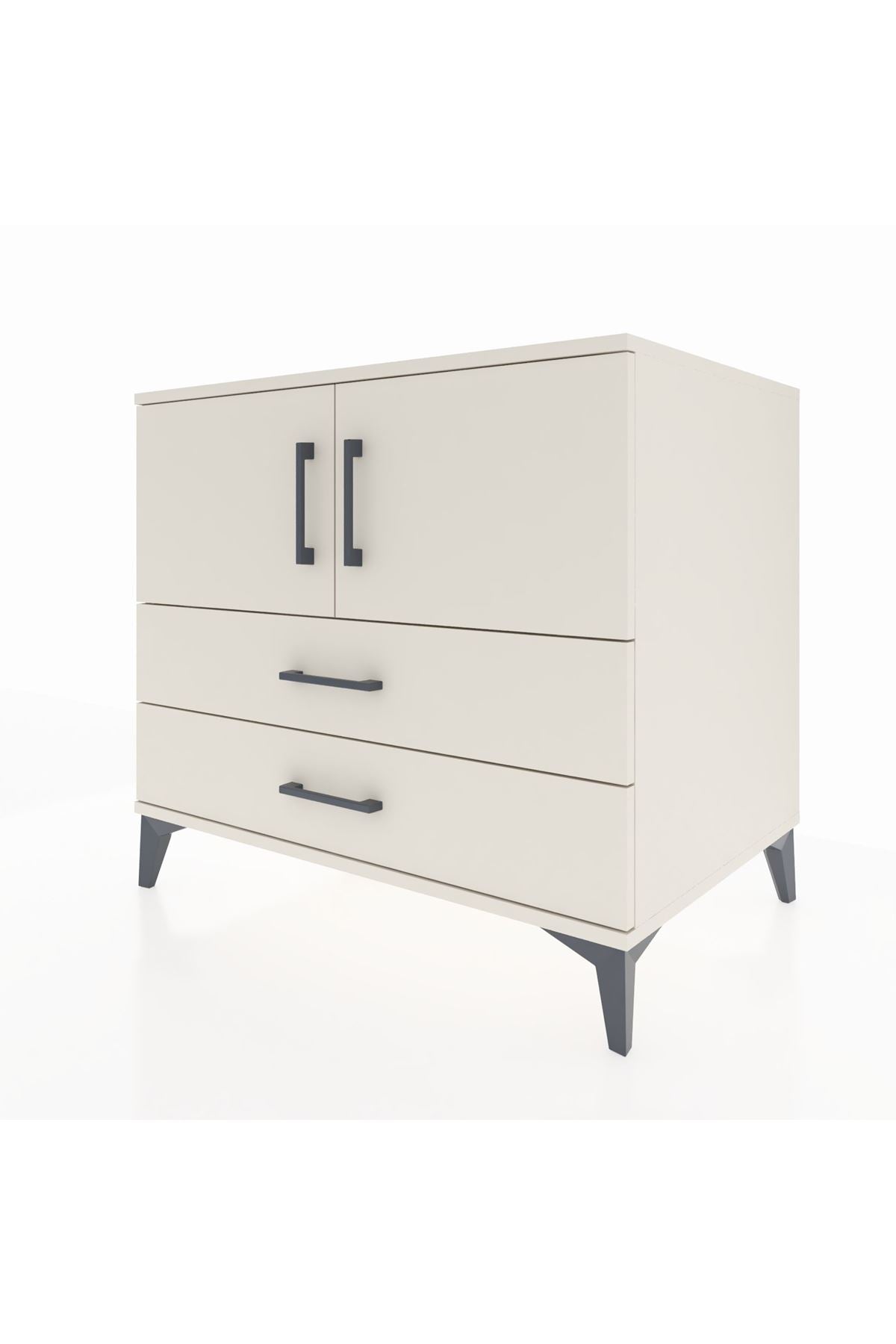 Kronos Şifonyer 2 Raflı 2 Çekmeceli 2 Kapaklı 88x59x80 - S69M029V1C
