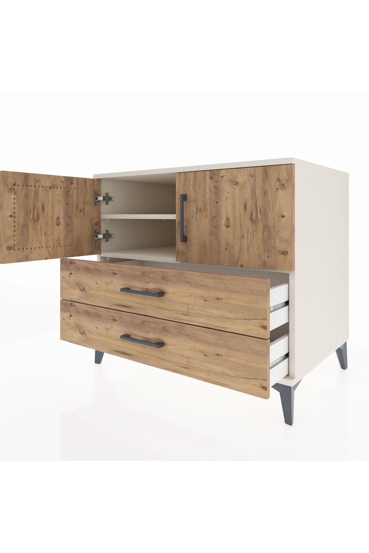 Kronos Şifonyer 2 Raflı 2 Çekmeceli 2 Kapaklı 88x59x80 - S69M029V3C