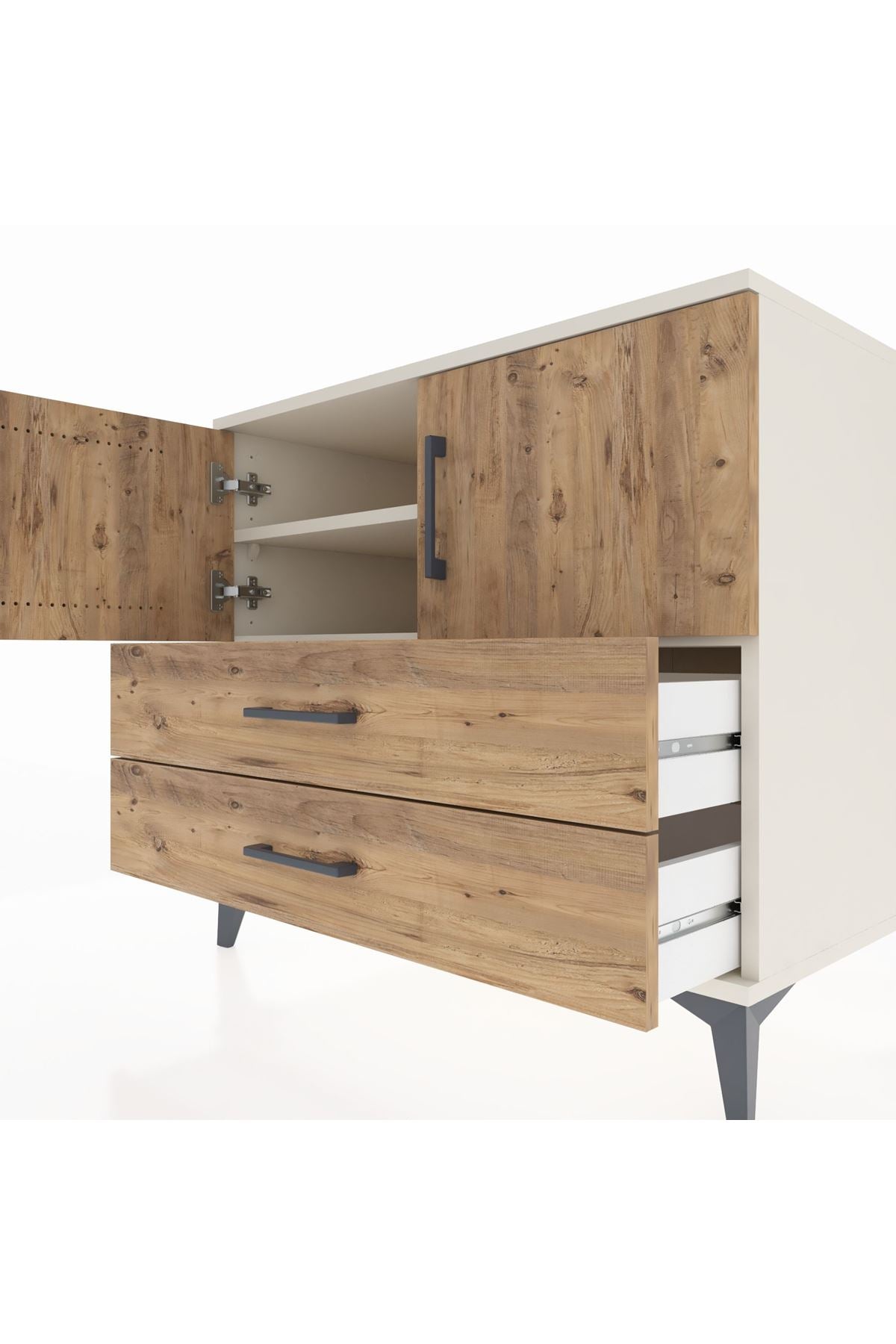 Kronos Şifonyer 2 Raflı 2 Çekmeceli 2 Kapaklı 88x59x80 - S69M029V3C
