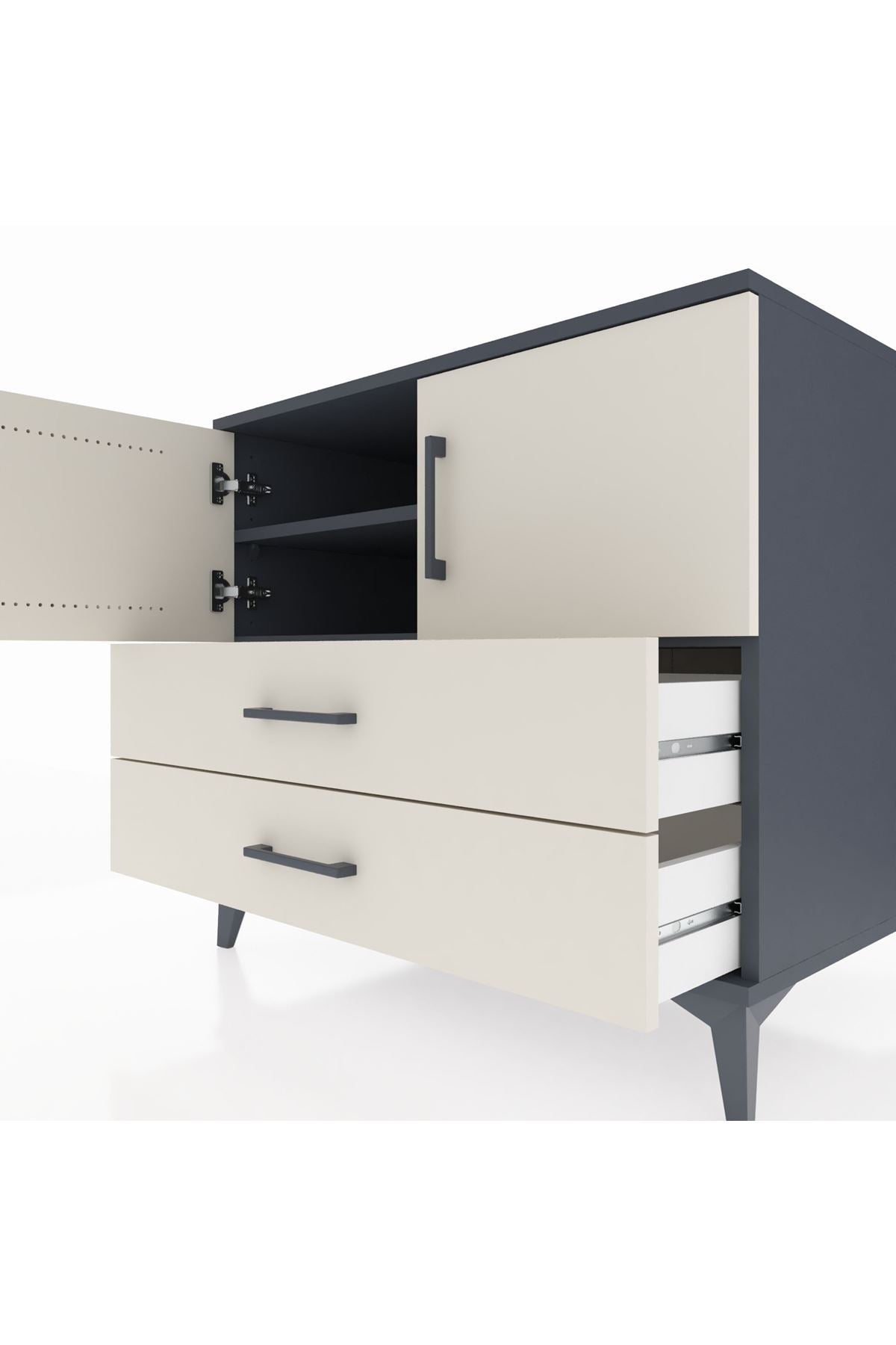 Kronos Şifonyer 2 Raflı 2 Çekmeceli 2 Kapaklı 88x59x80 - S69M029V4C