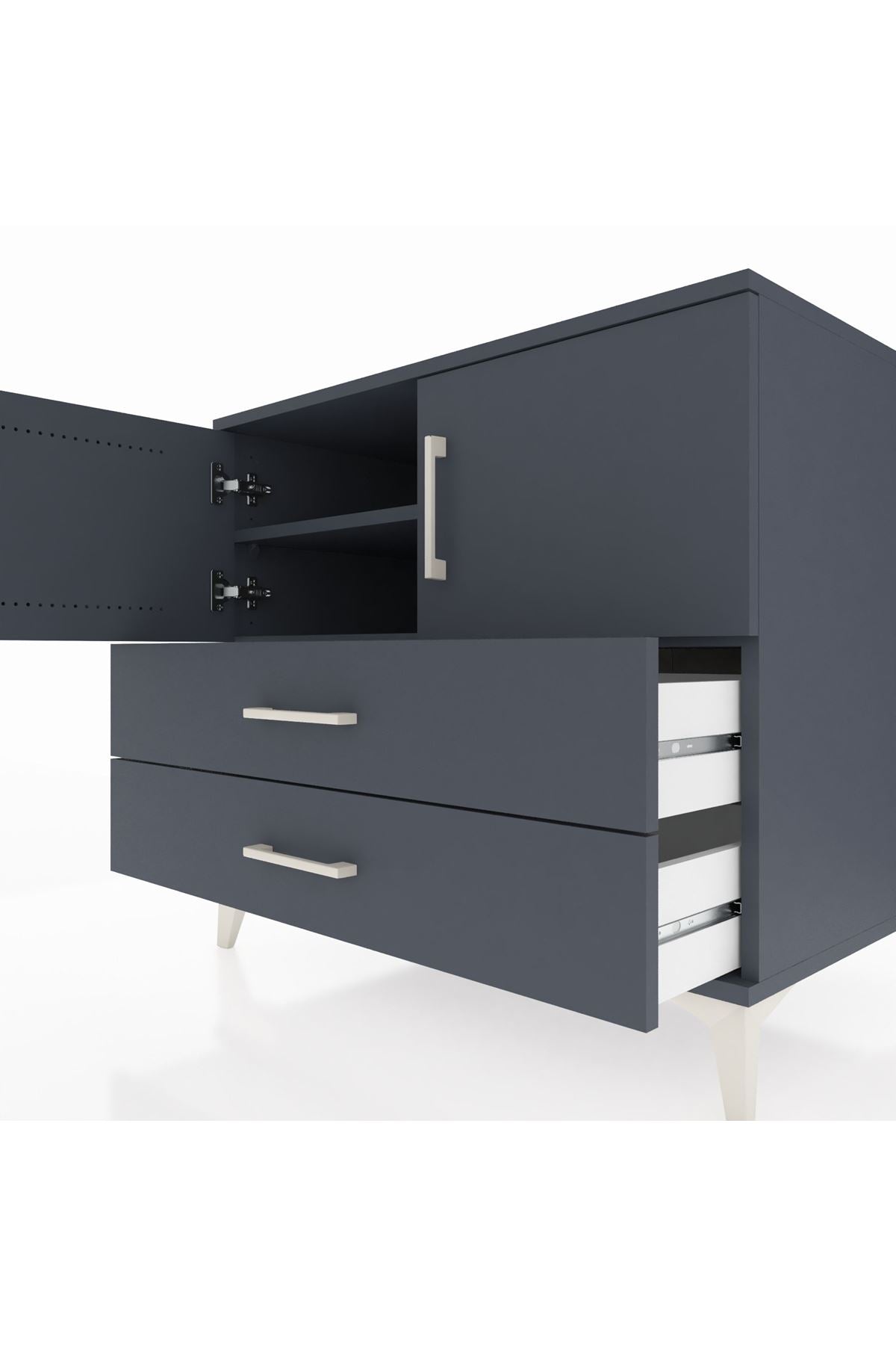Kronos Şifonyer 2 Raflı 2 Çekmeceli 2 Kapaklı 88x59x80 - S69M029V5C