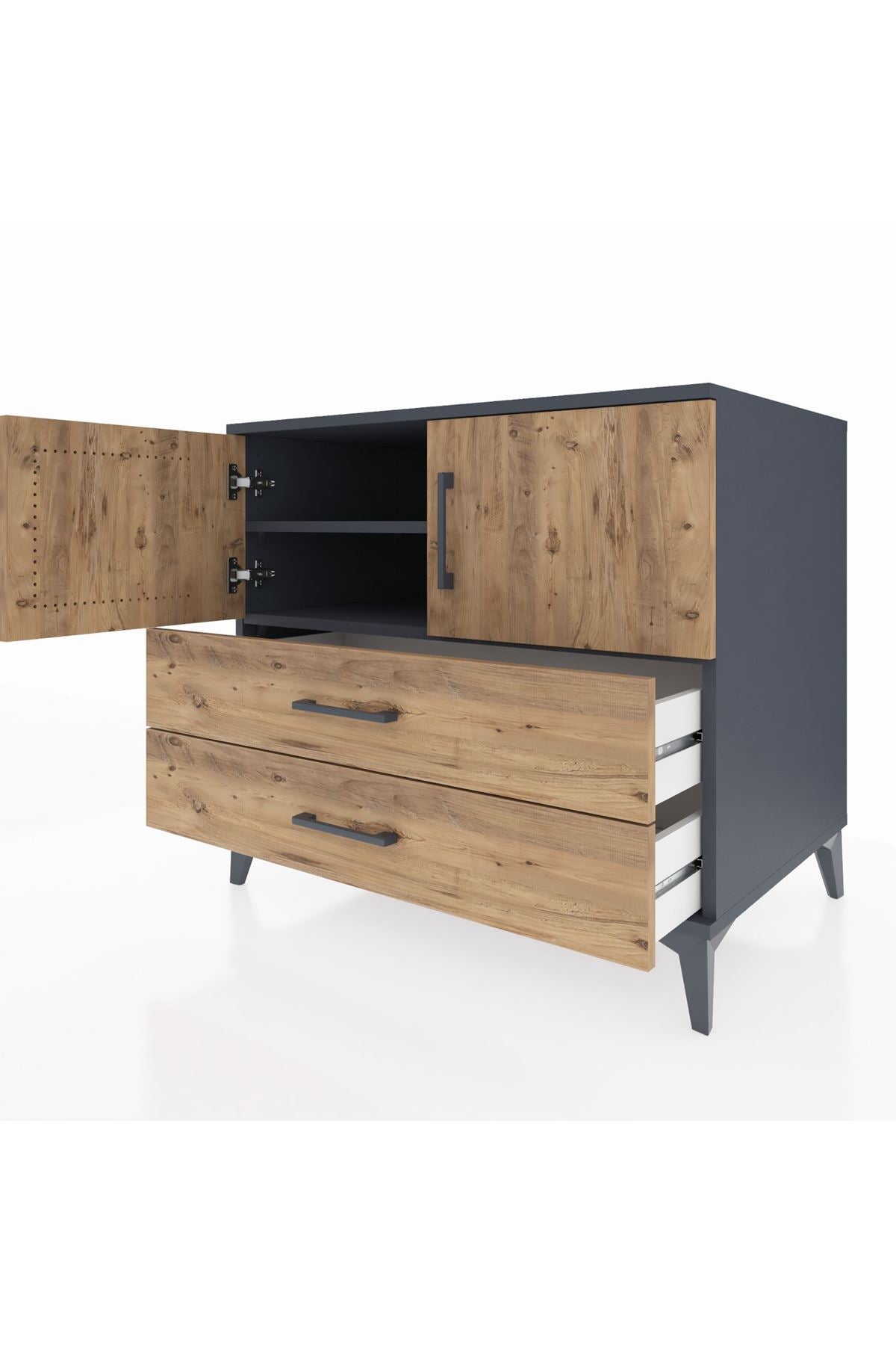 Kronos Şifonyer 2 Raflı 2 Çekmeceli 2 Kapaklı 88x59x80 - S69M029V6C