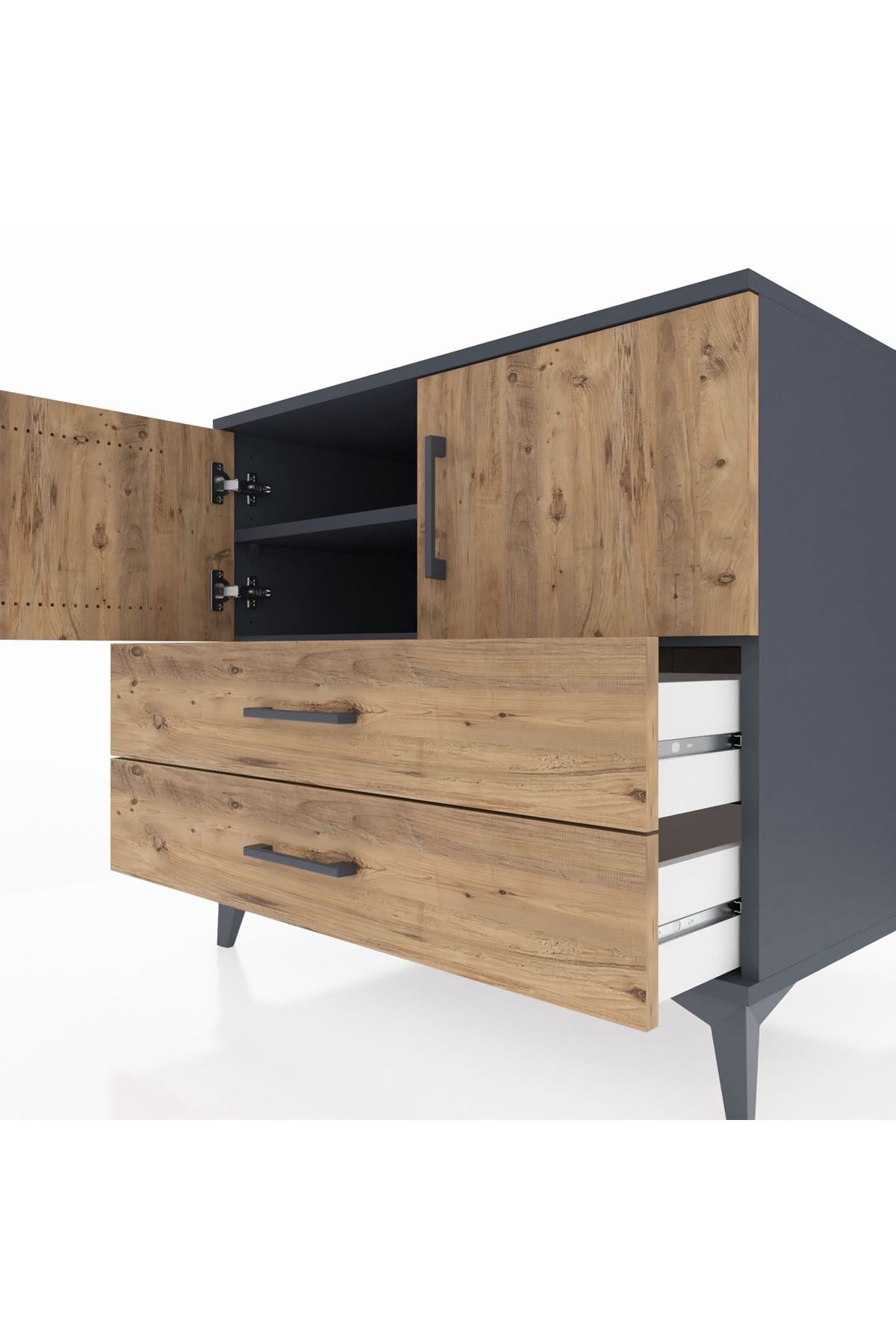 Kronos Şifonyer 2 Raflı 2 Çekmeceli 2 Kapaklı 88x59x80 - S69M029V6C