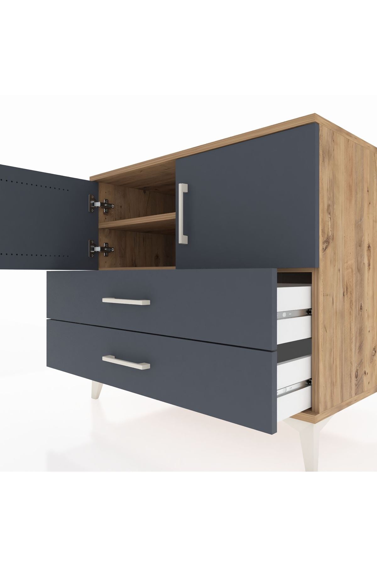 Kronos Şifonyer 2 Raflı 2 Çekmeceli 2 Kapaklı 88x59x80 - S69M029V8C