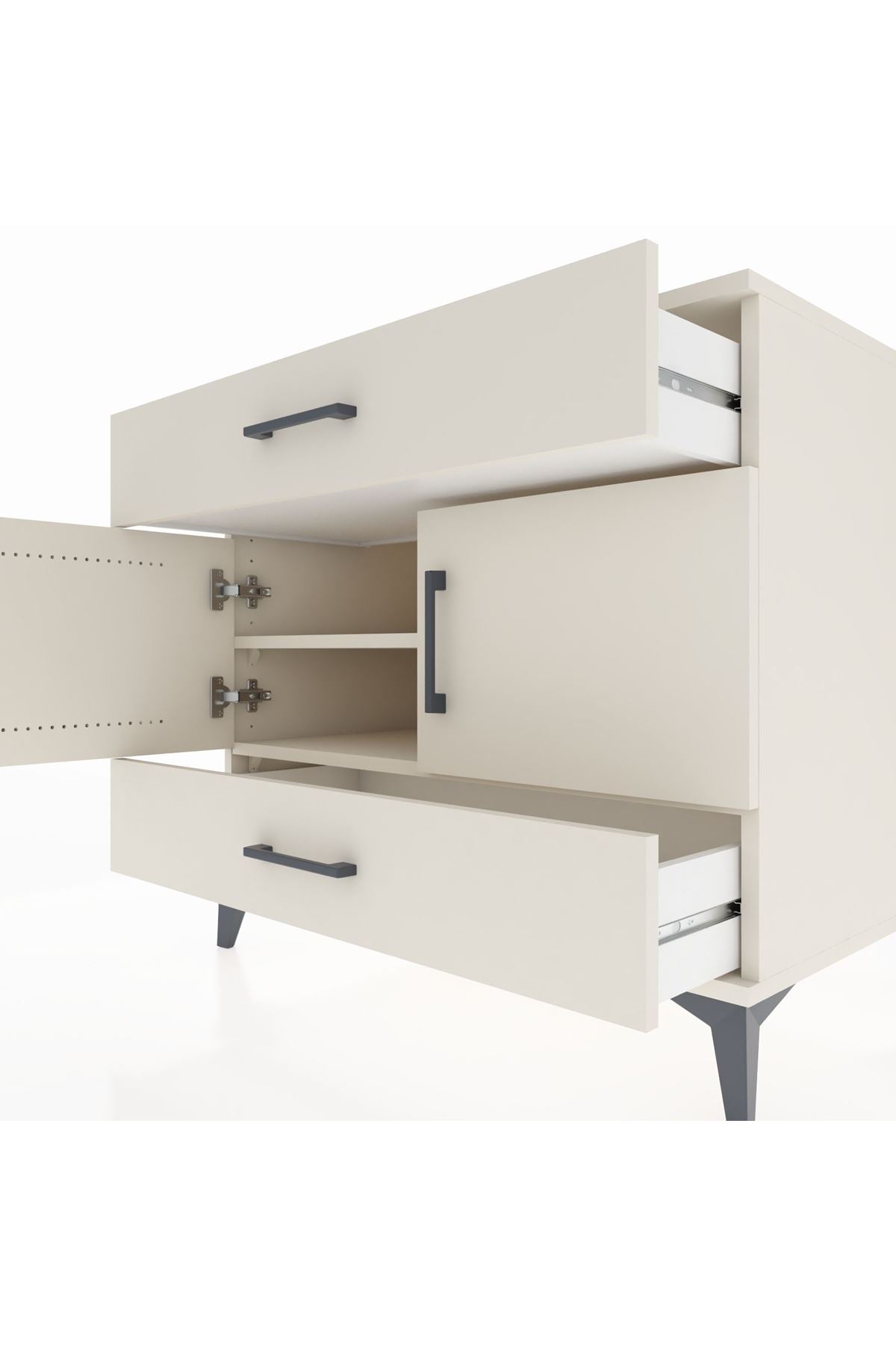 Kronos Şifonyer 2 Raflı 2 Çekmeceli 2 Kapaklı 88x59x80 - S69M030V1C