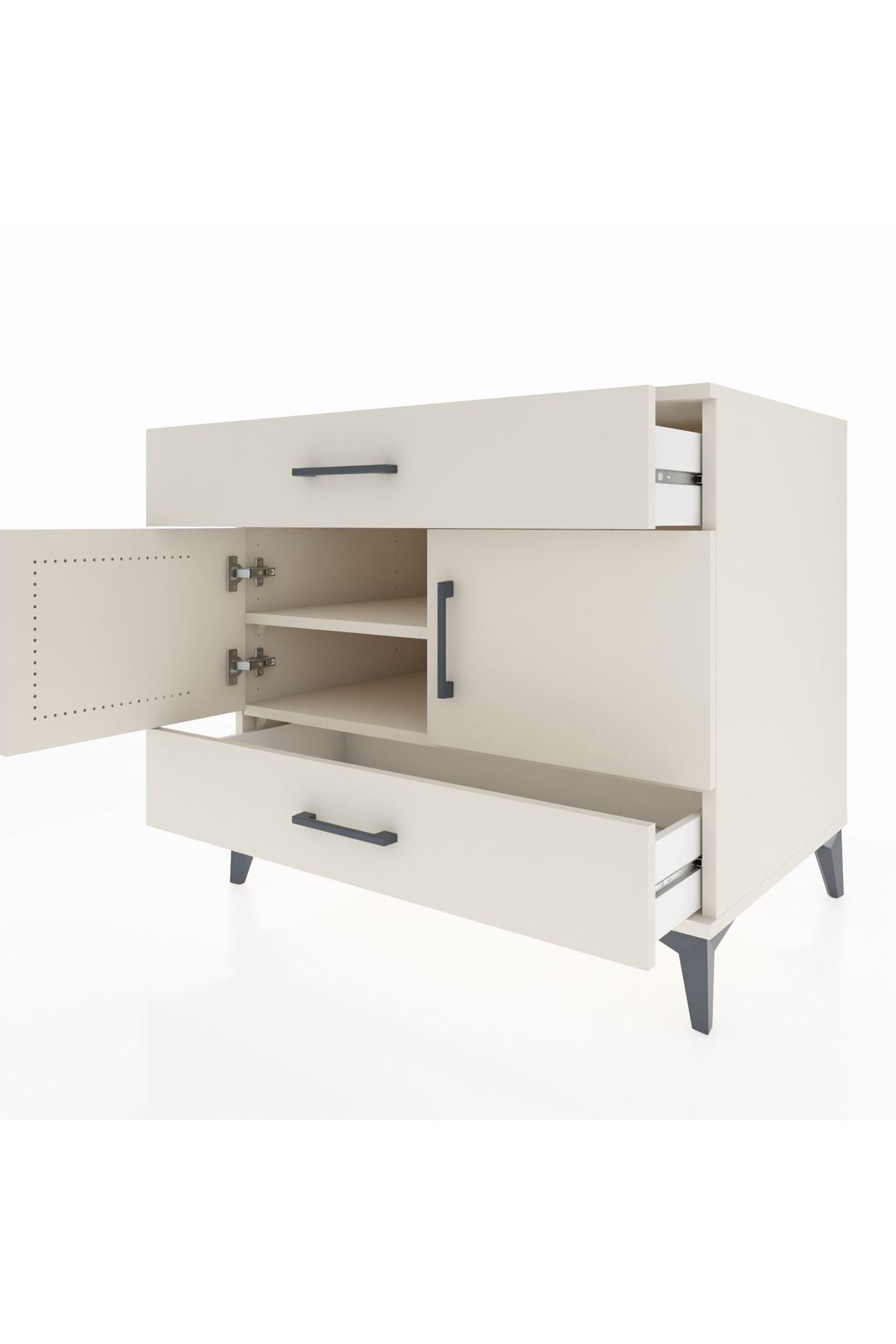 Kronos Şifonyer 2 Raflı 2 Çekmeceli 2 Kapaklı 88x59x80 - S69M030V1C