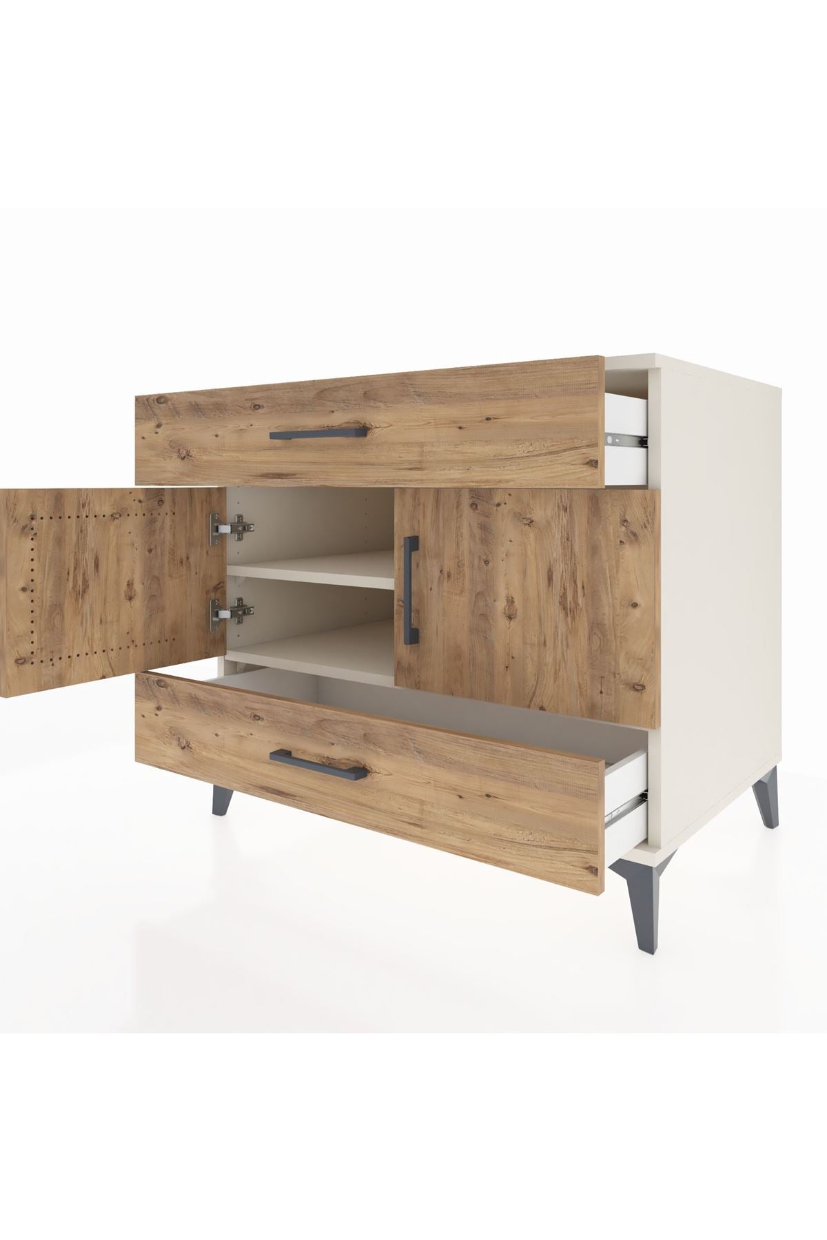 Kronos Şifonyer 2 Raflı 2 Çekmeceli 2 Kapaklı 88x59x80 - S69M030V3C