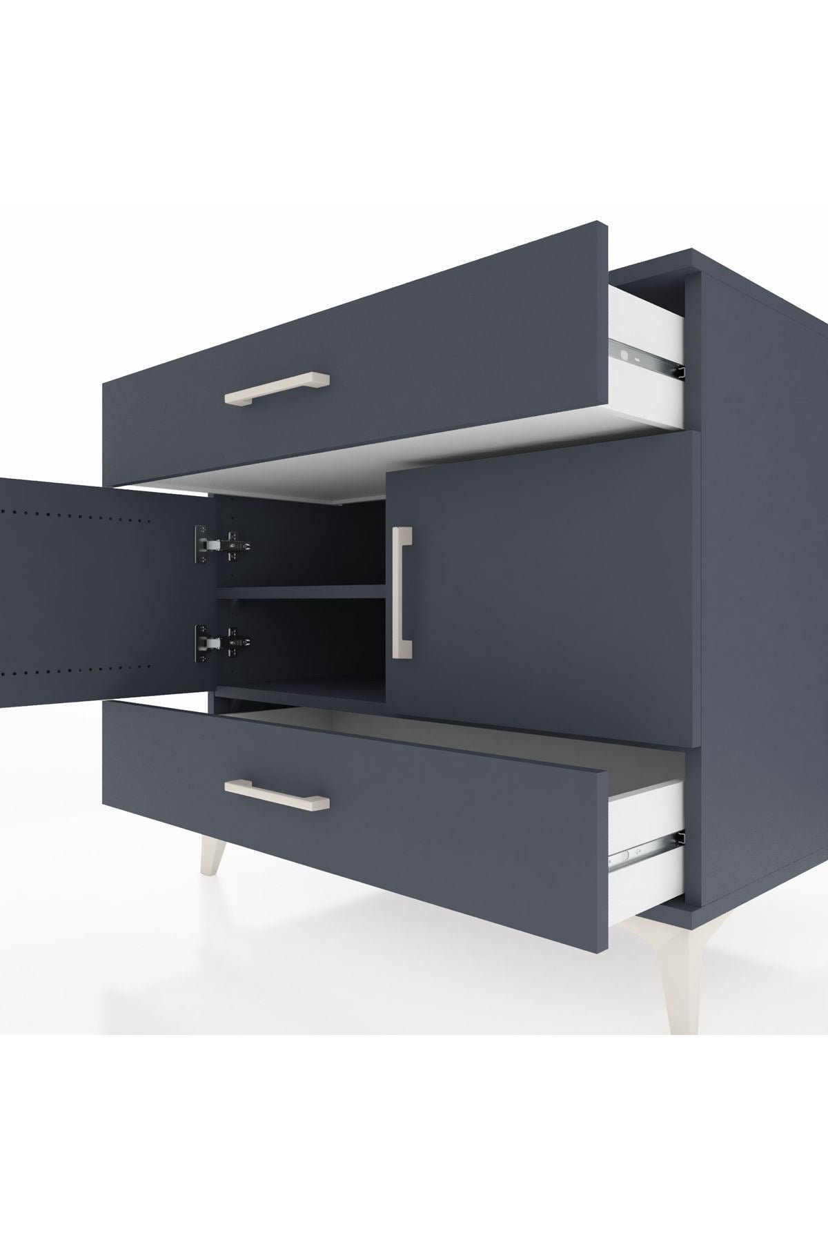 Kronos Şifonyer 2 Raflı 2 Çekmeceli 2 Kapaklı 88x59x80 - S69M030V5C