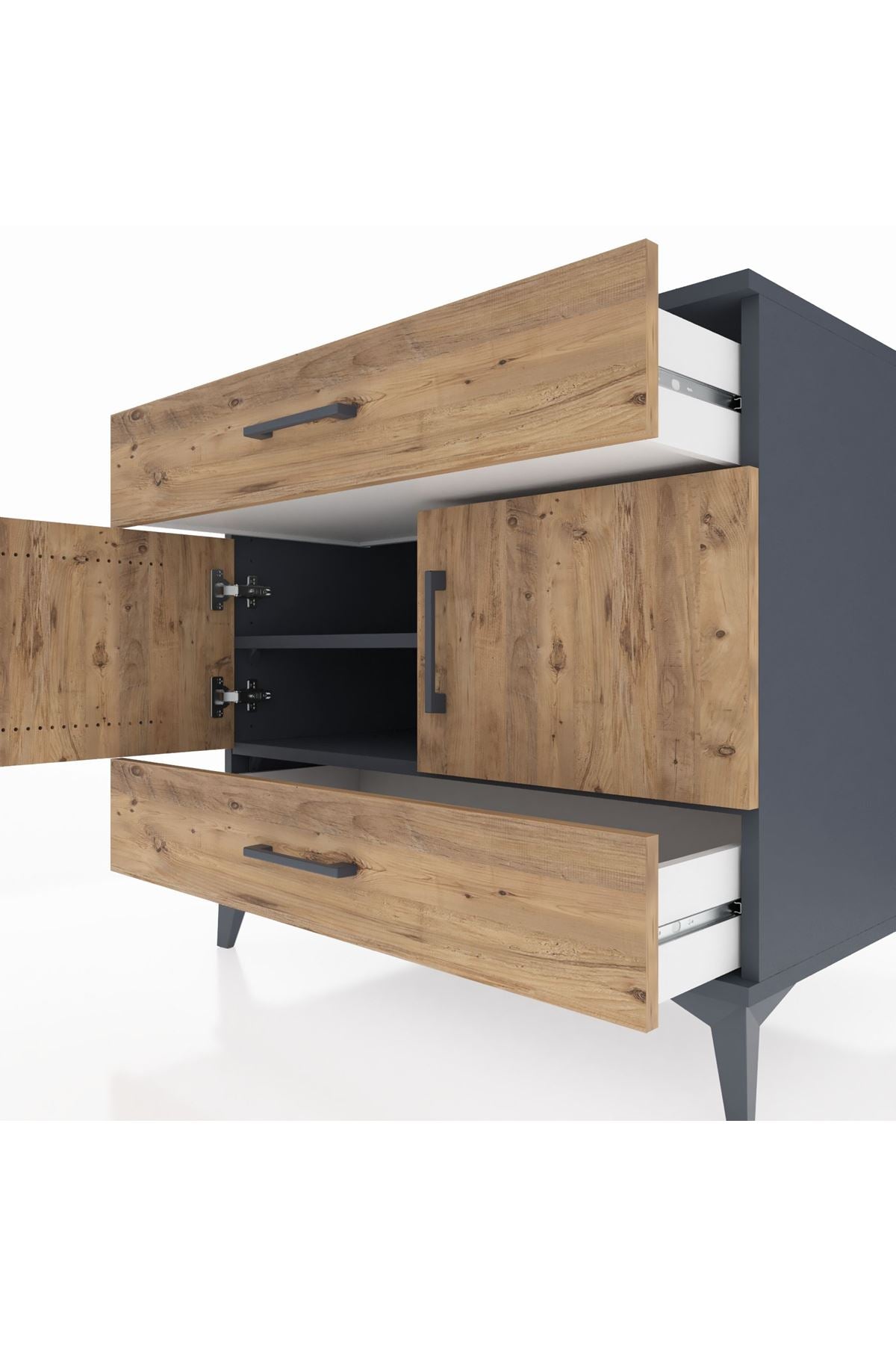 Kronos Şifonyer 2 Raflı 2 Çekmeceli 2 Kapaklı 88x59x80 - S69M030V6C