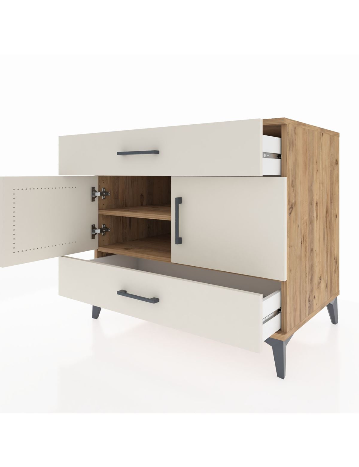 Kronos Şifonyer 2 Raflı 2 Çekmeceli 2 Kapaklı 88x59x80 - S69M030V7C