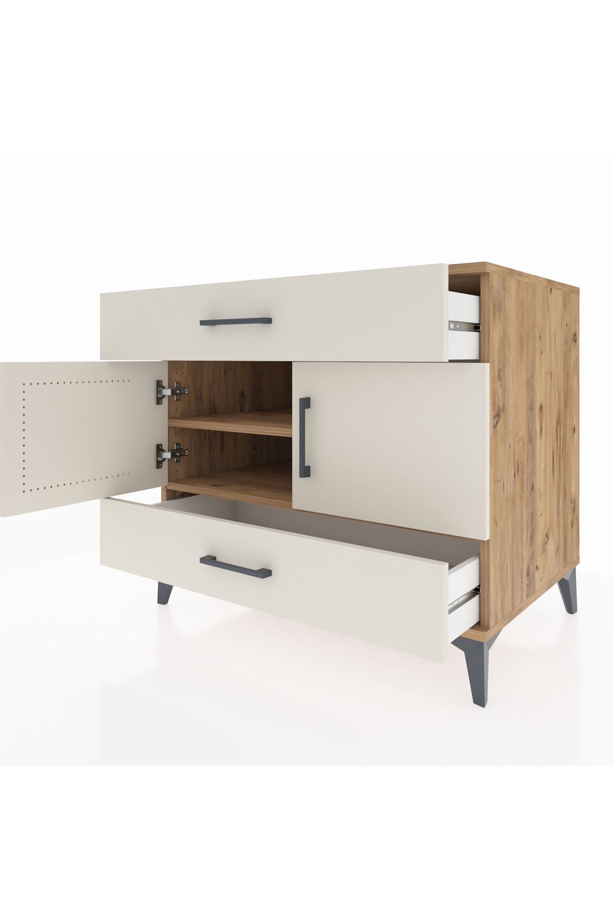 Kronos Şifonyer 2 Raflı 2 Çekmeceli 2 Kapaklı 88x59x80 - S69M030V7C