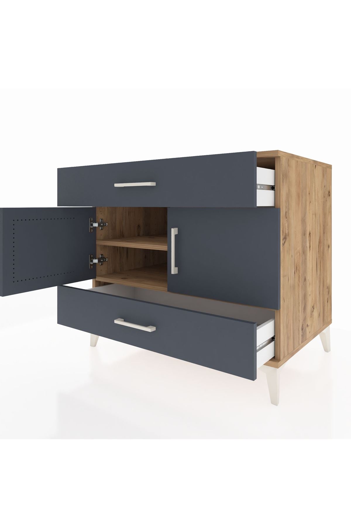 Kronos Şifonyer 2 Raflı 2 Çekmeceli 2 Kapaklı 88x59x80 - S69M030V8C