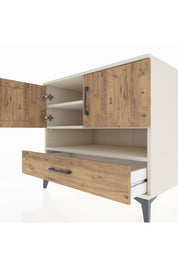 Kronos Şifonyer 3 Raflı Tek Çekmeceli 2 Kapaklı 88x59x80 - S69M031V3C