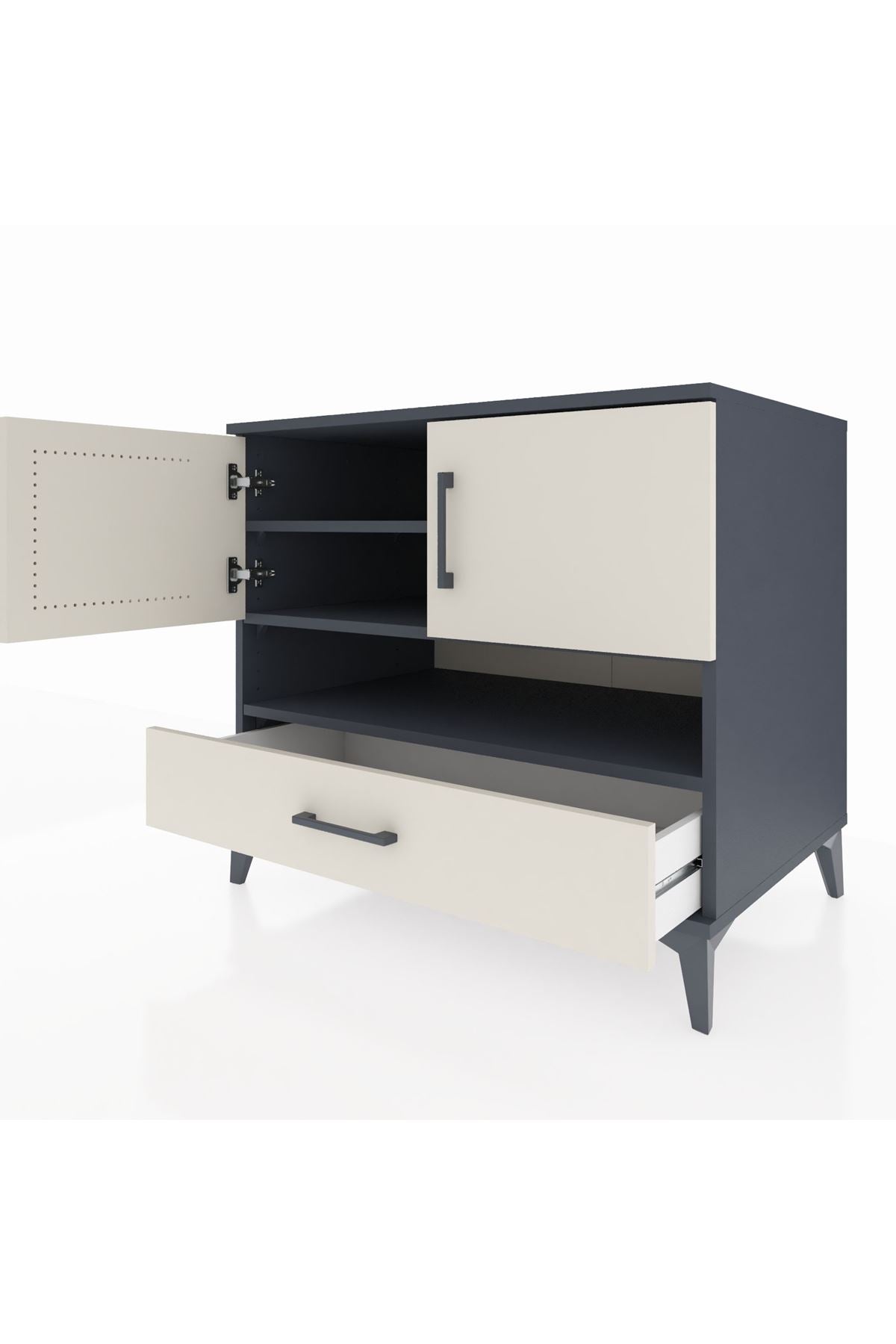 Kronos Şifonyer 3 Raflı Tek Çekmeceli 2 Kapaklı 88x59x80 - S69M031V4C