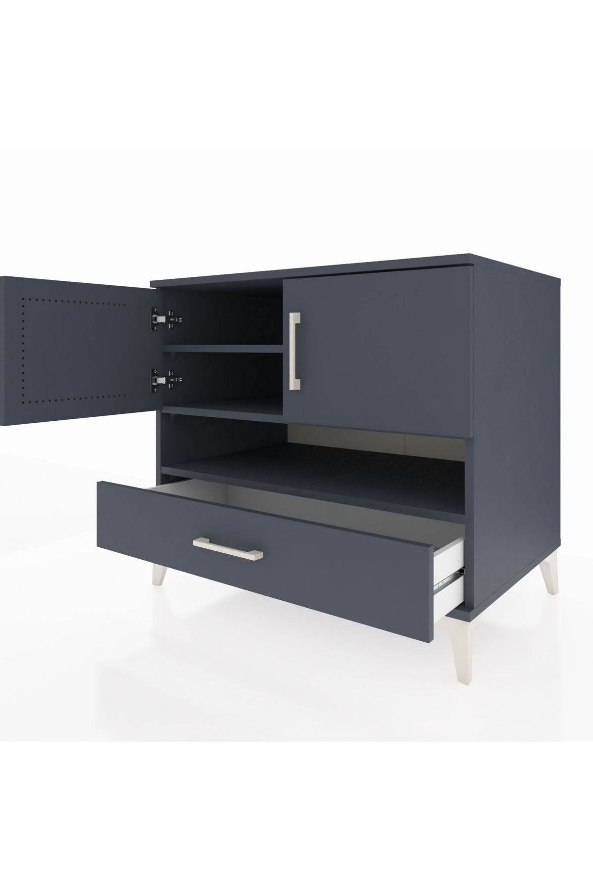 Kronos Şifonyer 3 Raflı Tek Çekmeceli 2 Kapaklı 88x59x80 - S69M031V5C