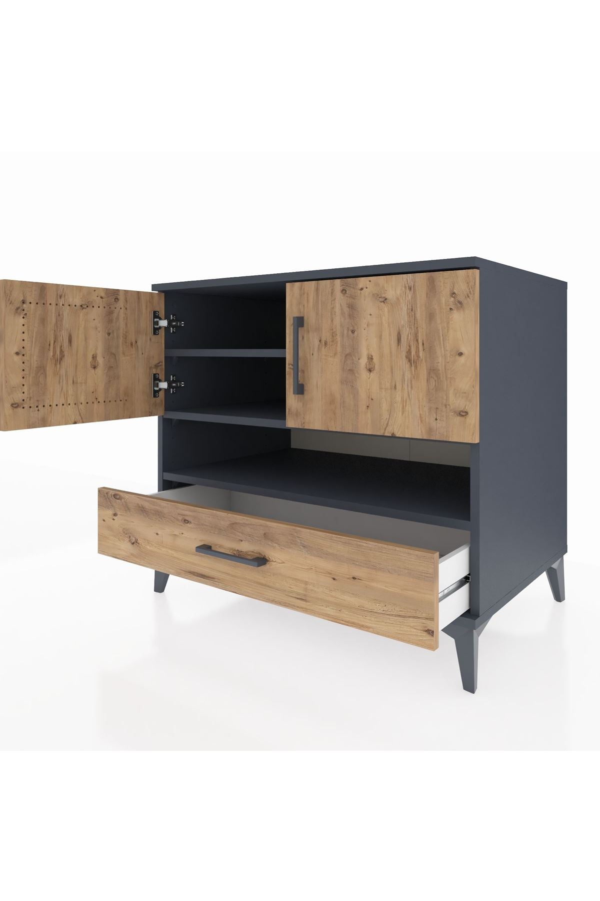 Kronos Şifonyer 3 Raflı Tek Çekmeceli 2 Kapaklı 88x59x80 - S69M031V6C