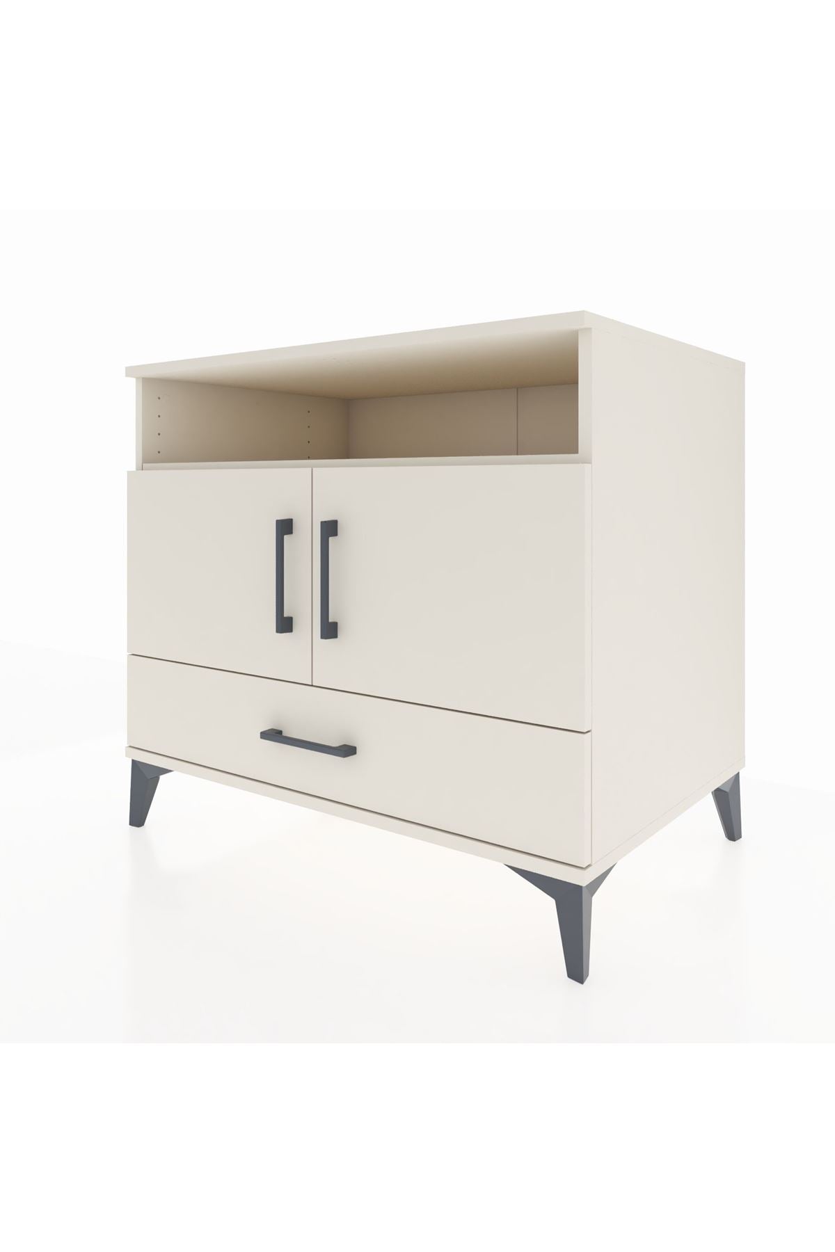 Kronos Şifonyer 3 Raflı Tek Çekmeceli 2 Kapaklı 88x59x80 - S69M032V1C