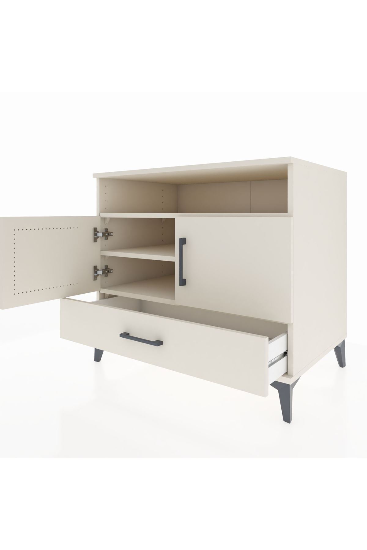 Kronos Şifonyer 3 Raflı Tek Çekmeceli 2 Kapaklı 88x59x80 - S69M032V1C