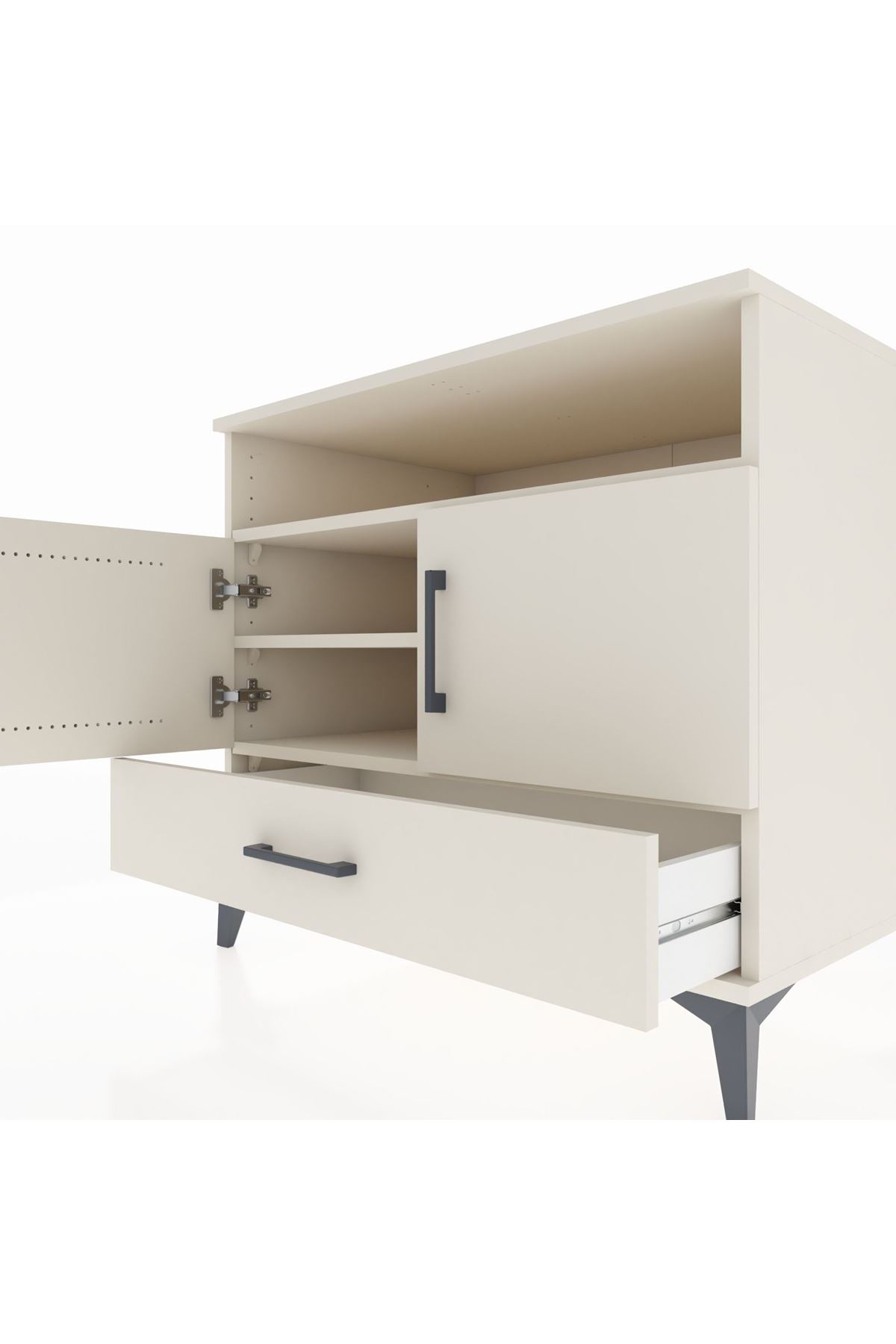 Kronos Şifonyer 3 Raflı Tek Çekmeceli 2 Kapaklı 88x59x80 - S69M032V1C