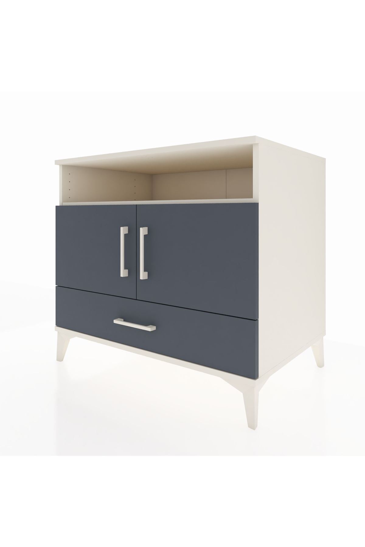 Kronos Şifonyer 3 Raflı Tek Çekmeceli 2 Kapaklı 88x59x80 - S69M032V2C