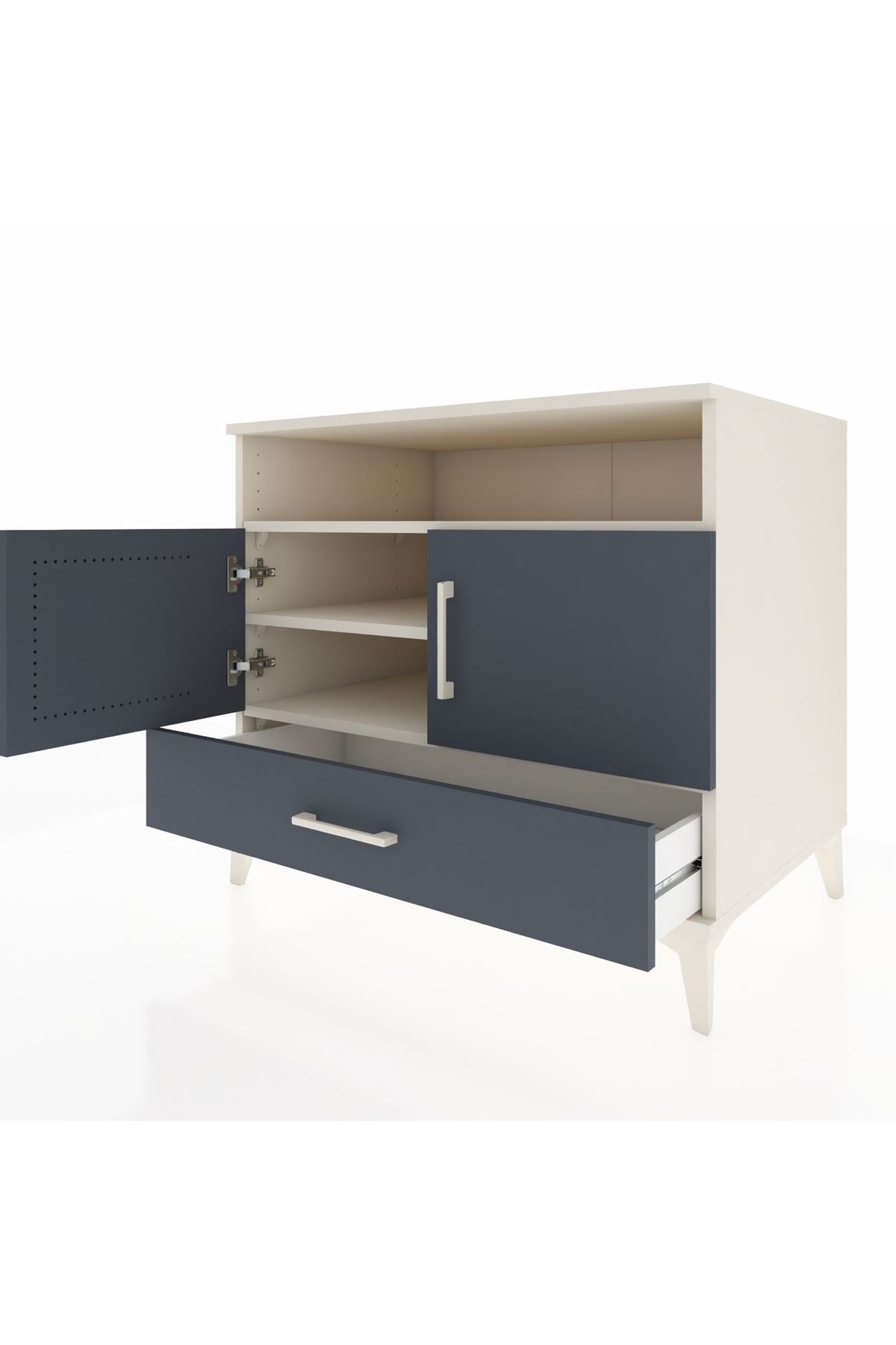 Kronos Şifonyer 3 Raflı Tek Çekmeceli 2 Kapaklı 88x59x80 - S69M032V2C