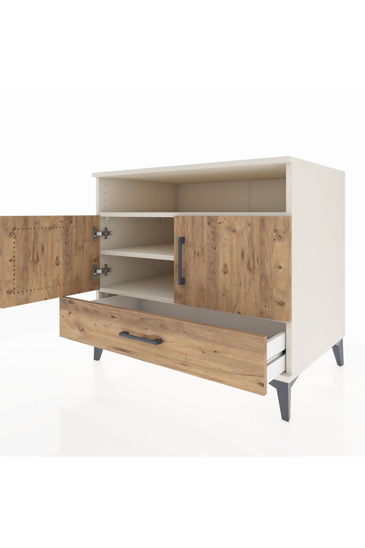 Kronos Şifonyer 3 Raflı Tek Çekmeceli 2 Kapaklı 88x59x80 - S69M032V3C
