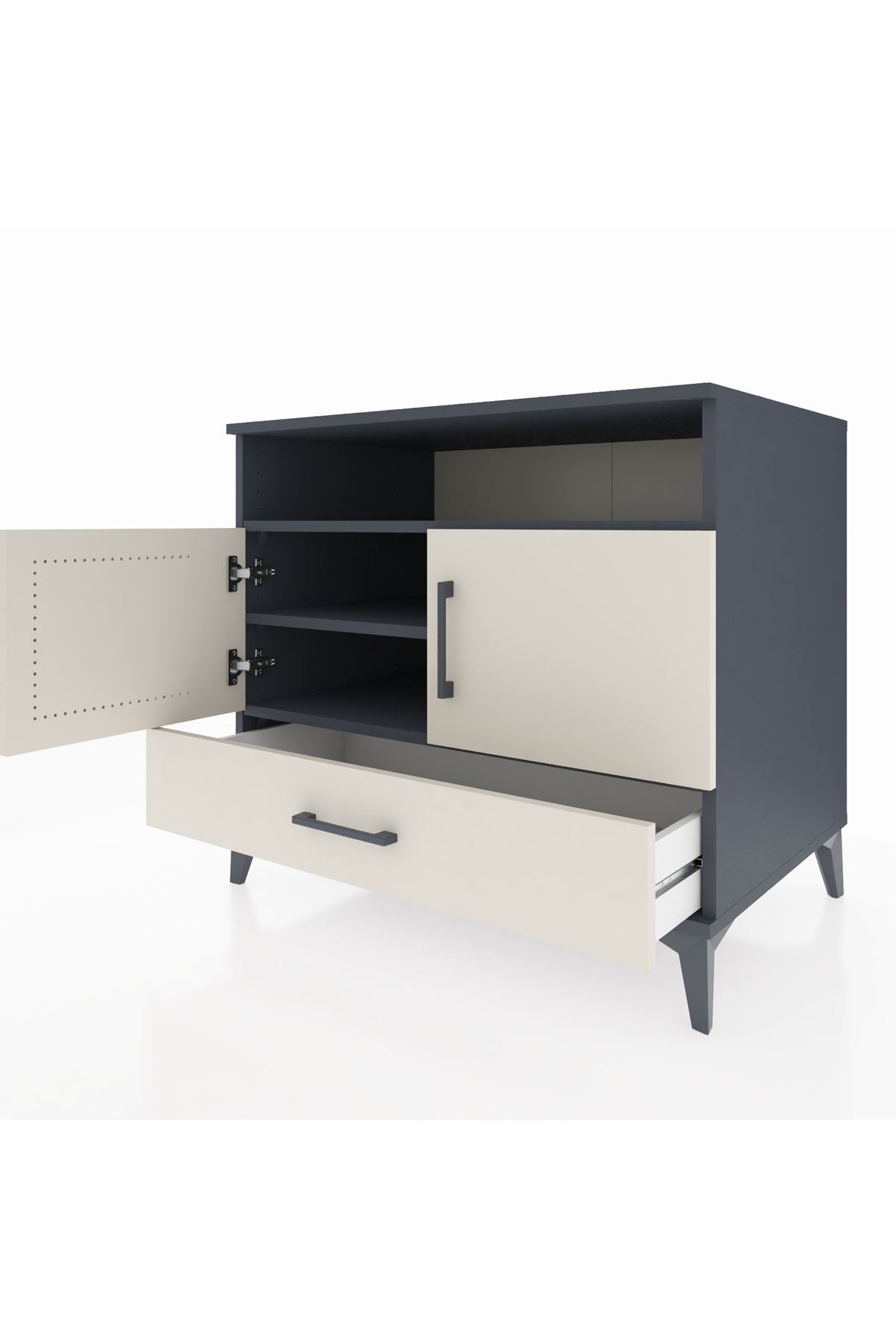 Kronos Şifonyer 3 Raflı Tek Çekmeceli 2 Kapaklı 88x59x80 - S69M032V4C