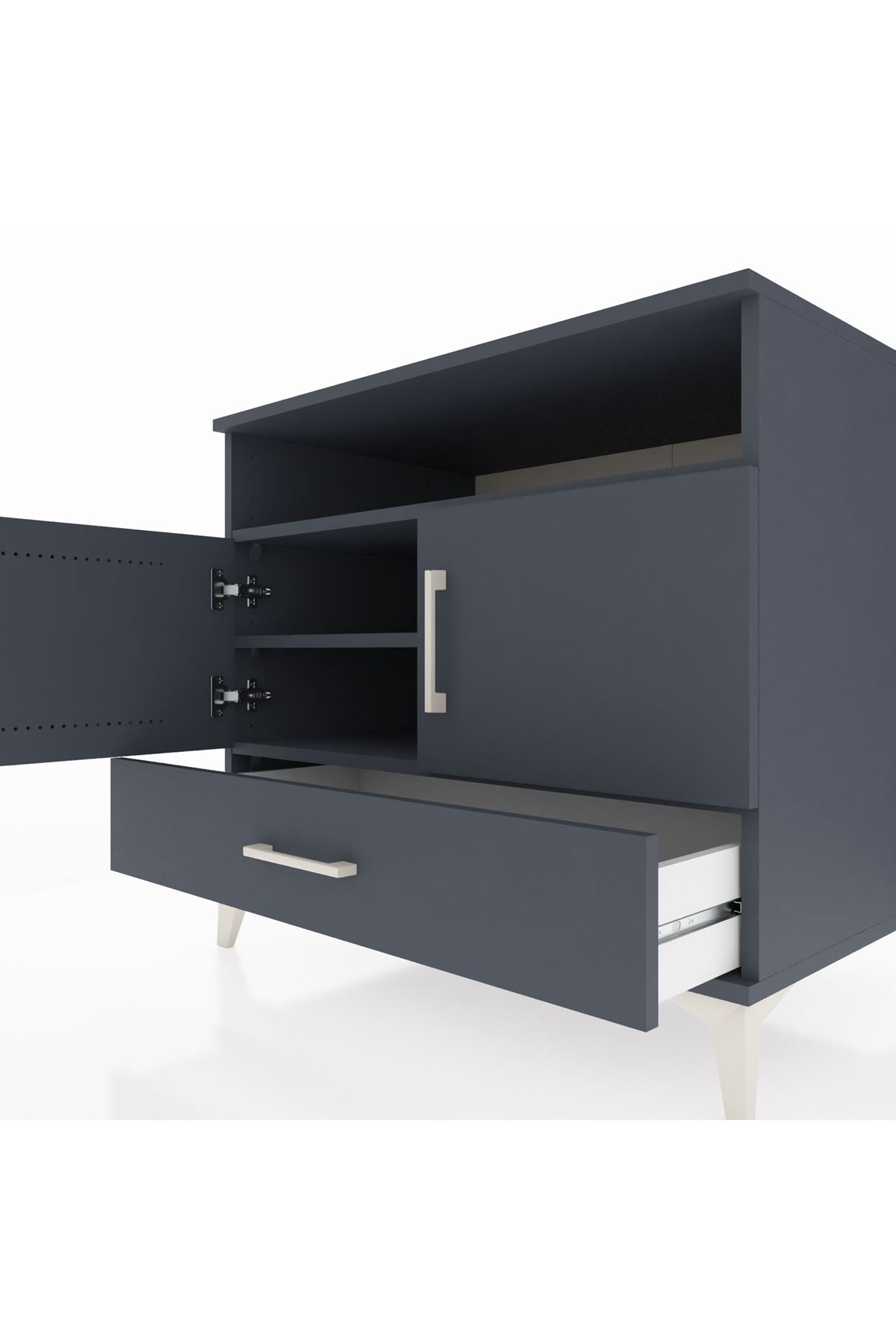 Kronos Şifonyer 3 Raflı Tek Çekmeceli 2 Kapaklı 88x59x80 - S69M032V5C