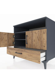 Kronos Şifonyer 3 Raflı Tek Çekmeceli 2 Kapaklı 88x59x80 - S69M032V6C