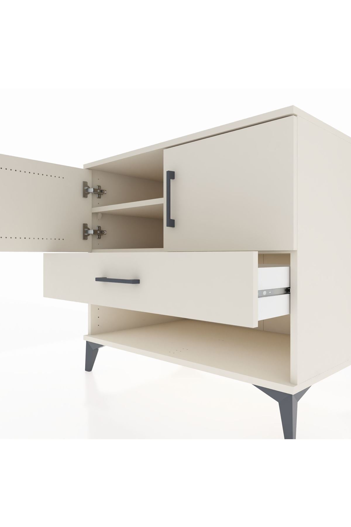 Kronos Şifonyer 2 Raflı Tek Çekmeceli 2 Kapaklı 88x59x80 - S69M033V1C