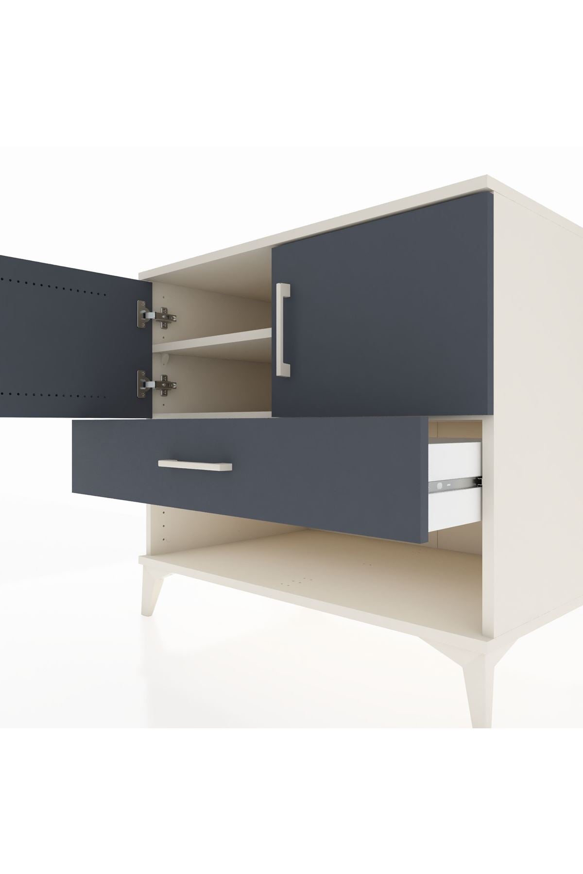Kronos Şifonyer 2 Raflı Tek Çekmeceli 2 Kapaklı 88x59x80 - S69M033V2C
