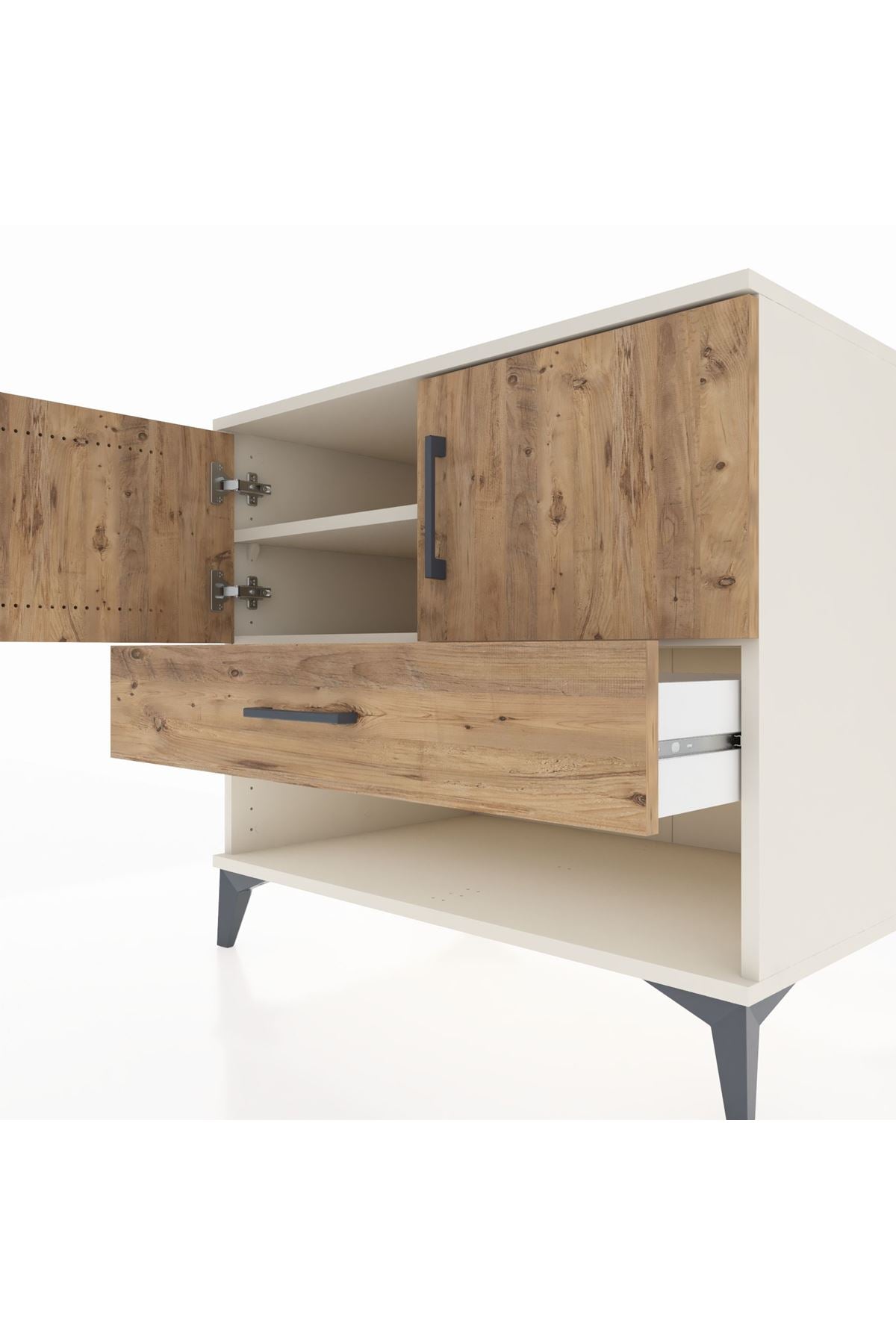 Kronos Şifonyer 2 Raflı Tek Çekmeceli 2 Kapaklı 88x59x80 - S69M033V3C