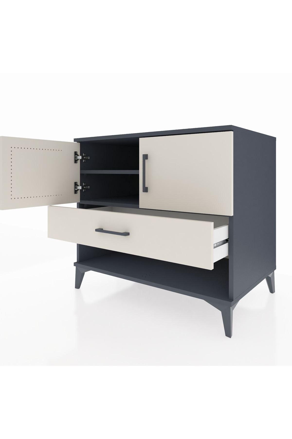 Kronos Şifonyer 2 Raflı Tek Çekmeceli 2 Kapaklı 88x59x80 - S69M033V4C