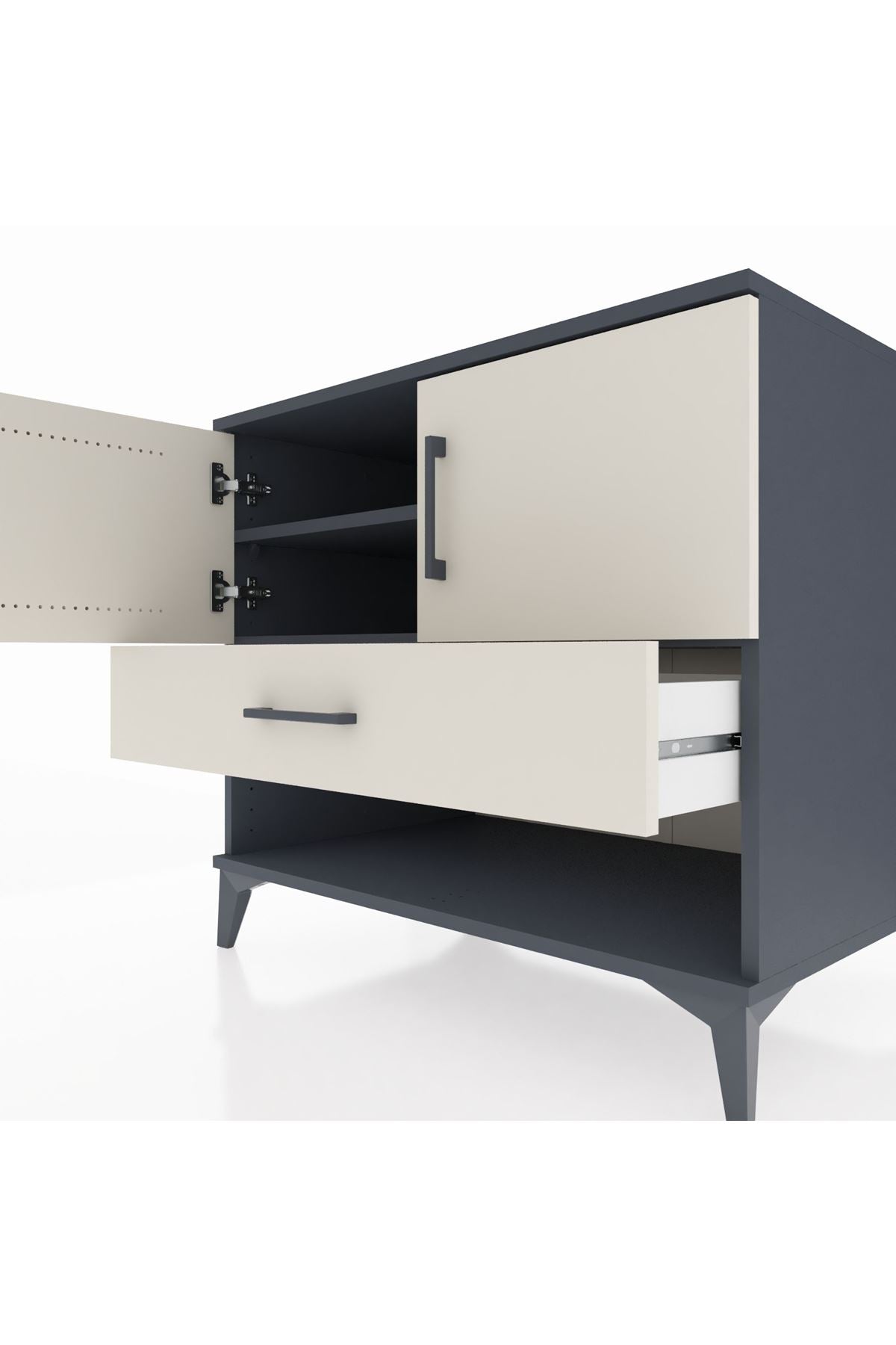 Kronos Şifonyer 2 Raflı Tek Çekmeceli 2 Kapaklı 88x59x80 - S69M033V4C