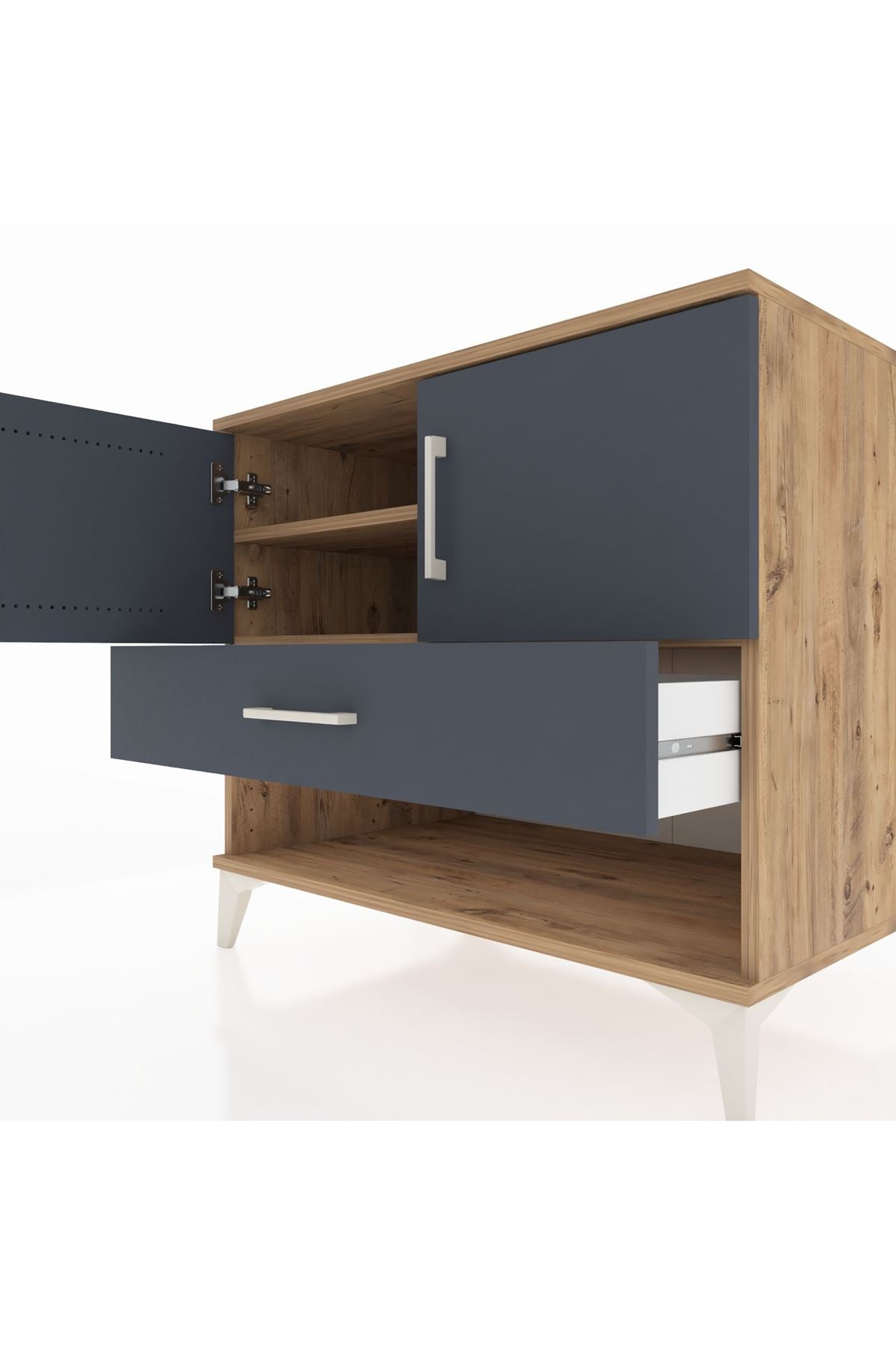 Kronos Şifonyer 2 Raflı Tek Çekmeceli 2 Kapaklı 88x59x80 - S69M033V8C