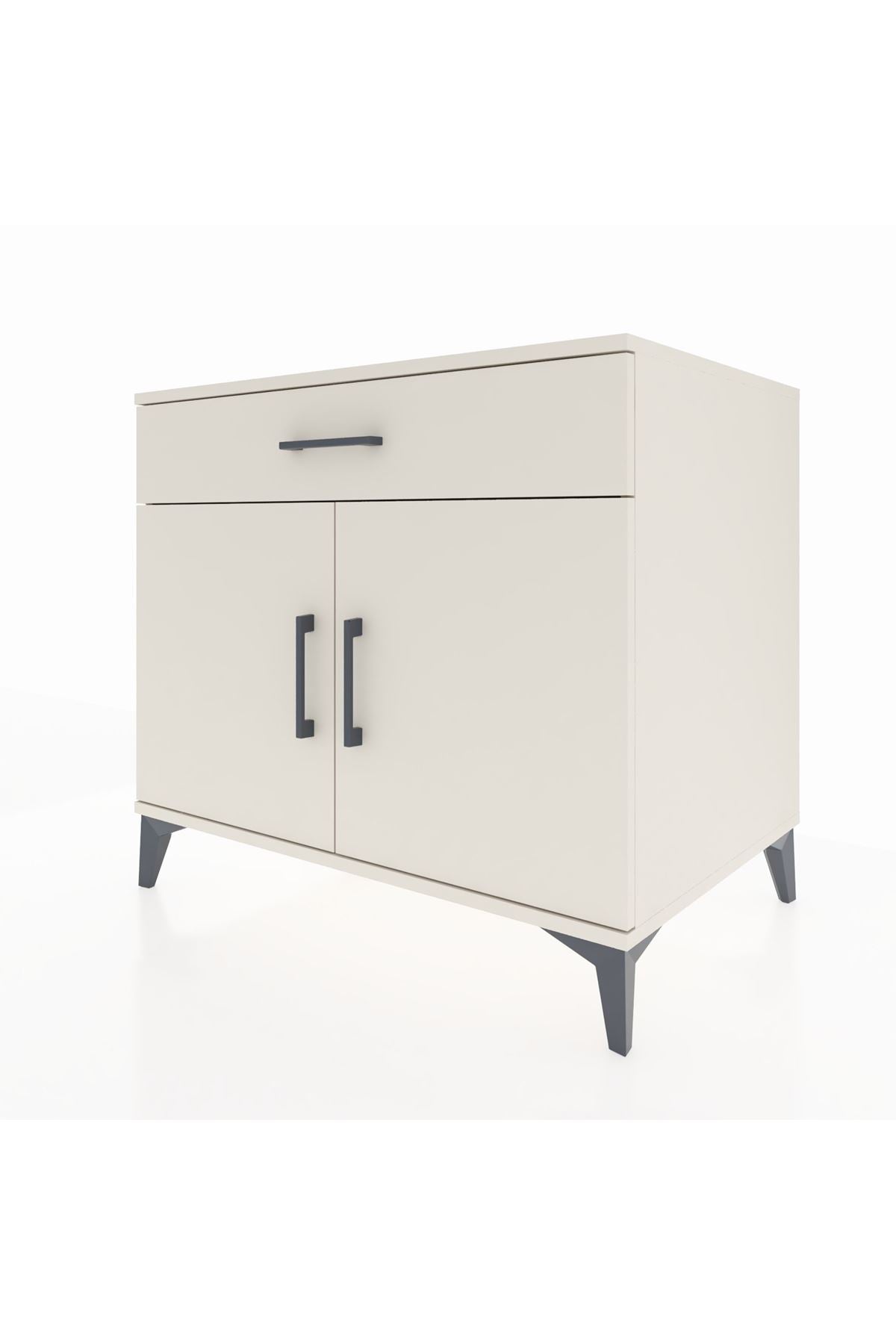Kronos Şifonyer Tek Raflı Tek Çekmeceli 2 Kapaklı 88x59x80 - S69M035V1C