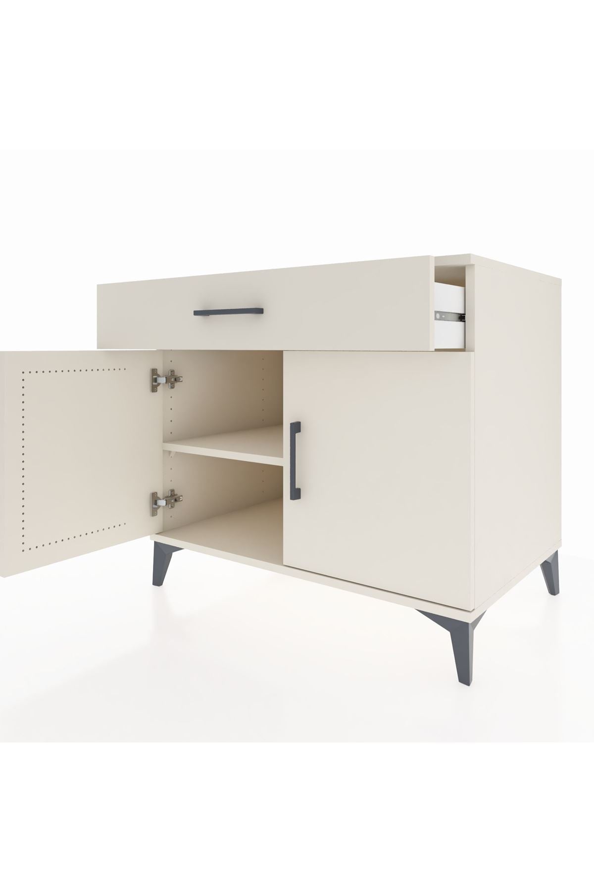 Kronos Şifonyer Tek Raflı Tek Çekmeceli 2 Kapaklı 88x59x80 - S69M035V1C